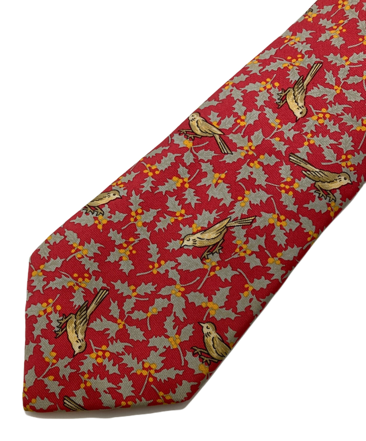 中古・古着通販】HERMES (エルメス) 総柄ネクタイ レッド サイズ
