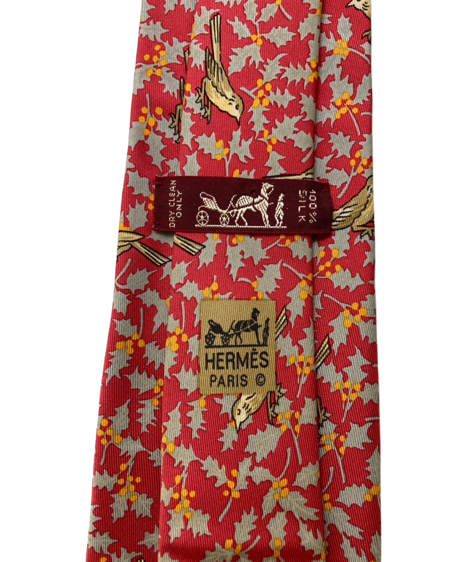 中古・古着通販】HERMES (エルメス) 総柄ネクタイ レッド サイズ