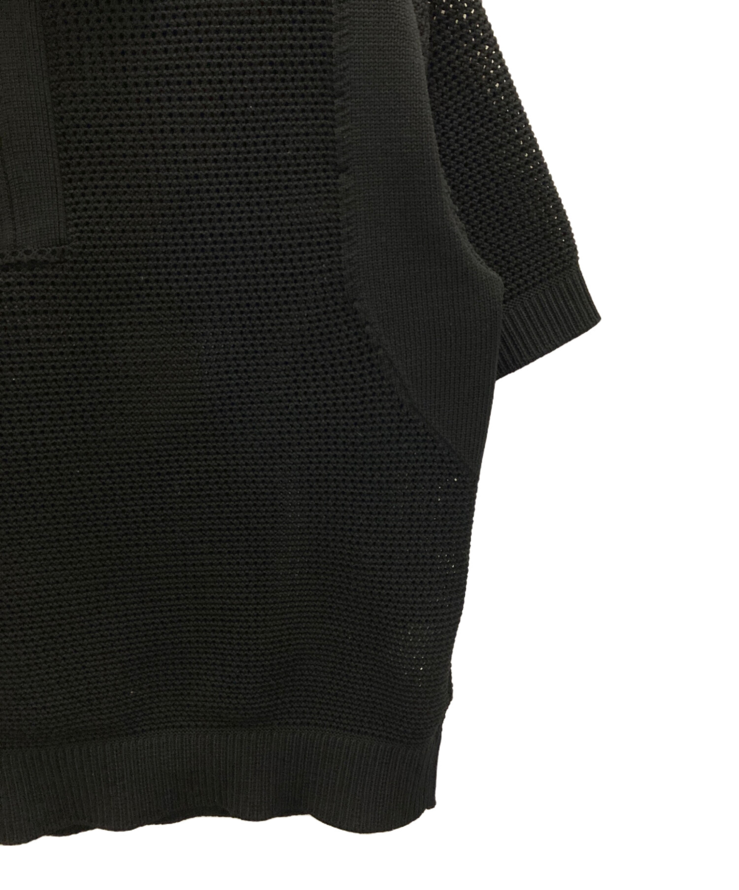 中古・古着通販】CULLNI (クルニ) メッシュニットポロシャツ ブラック