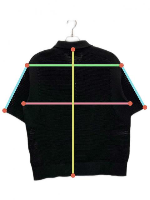 中古・古着通販】CULLNI (クルニ) メッシュニットポロシャツ ブラック