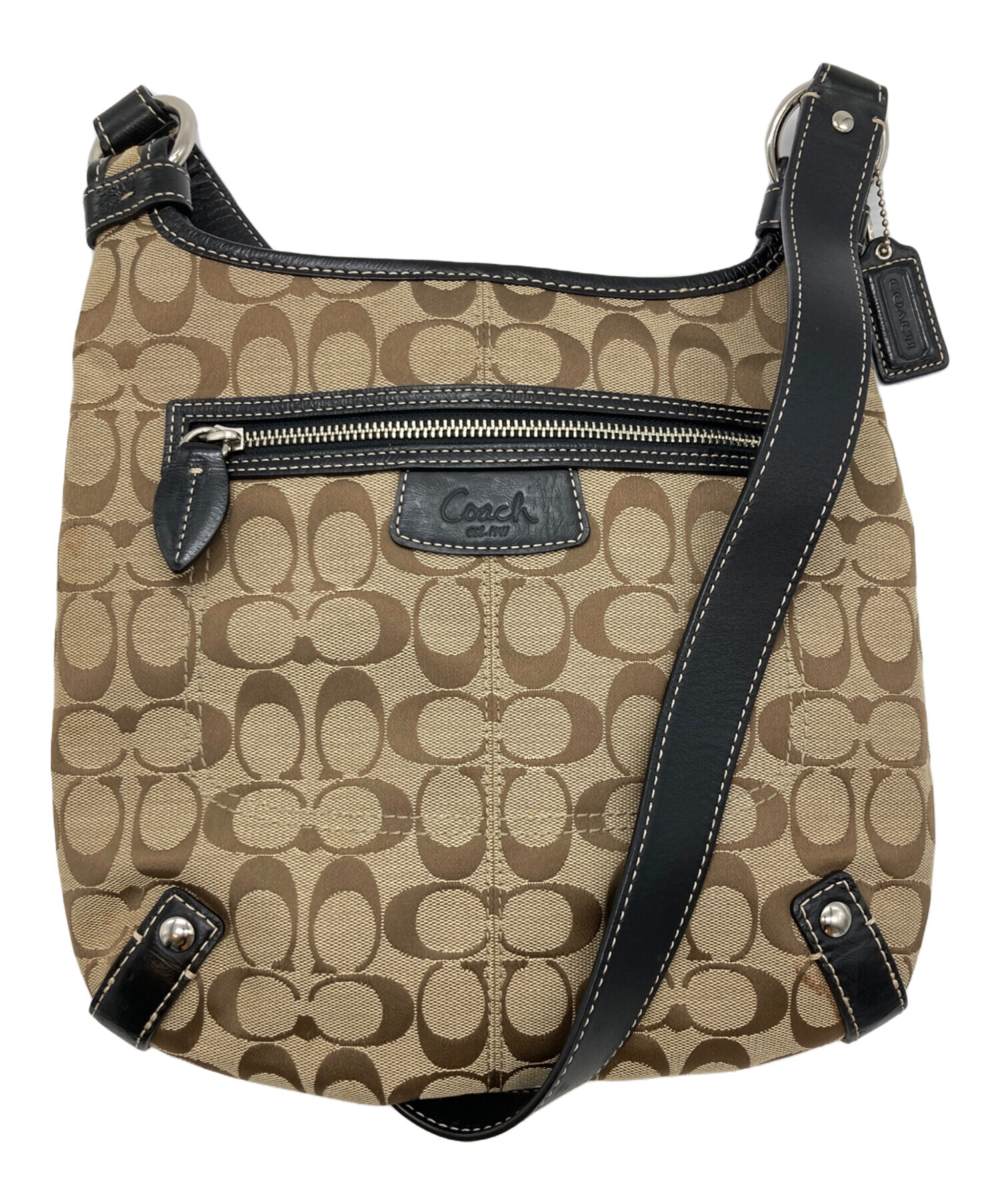 未使用タグ付き　COACH コーチ ショルダーバッグ　レザー 中古・古着通販】COACH (コーチ) シグネチャーショルダーバッグ