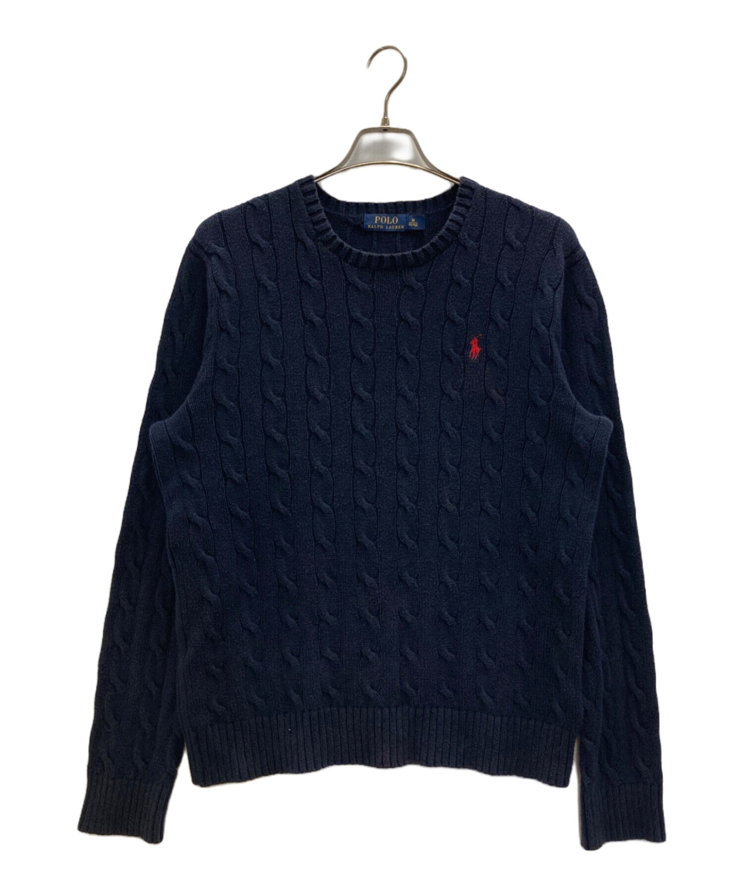 ラルフローレン　ケーブルニット　ネイビー 中古・古着通販】POLO RALPH LAUREN (ポロ・ラルフローレン) ポニー