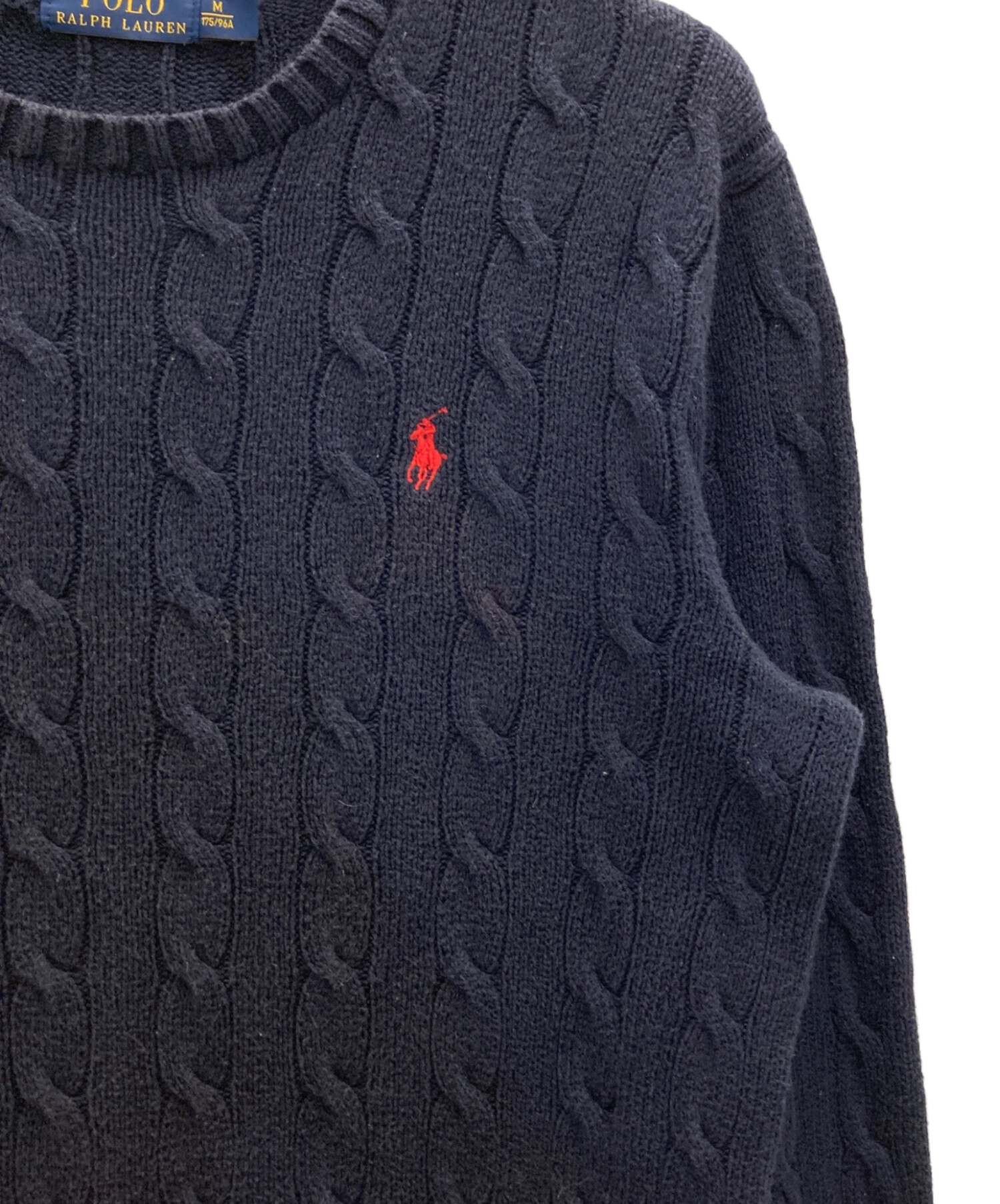 ラスト１点！【新品タグ付き】ポロ ラルフローレン ケーブルニット 紺ネイビーM 中古・古着通販】POLO RALPH LAUREN (ポロ・ラルフローレン) ポニー