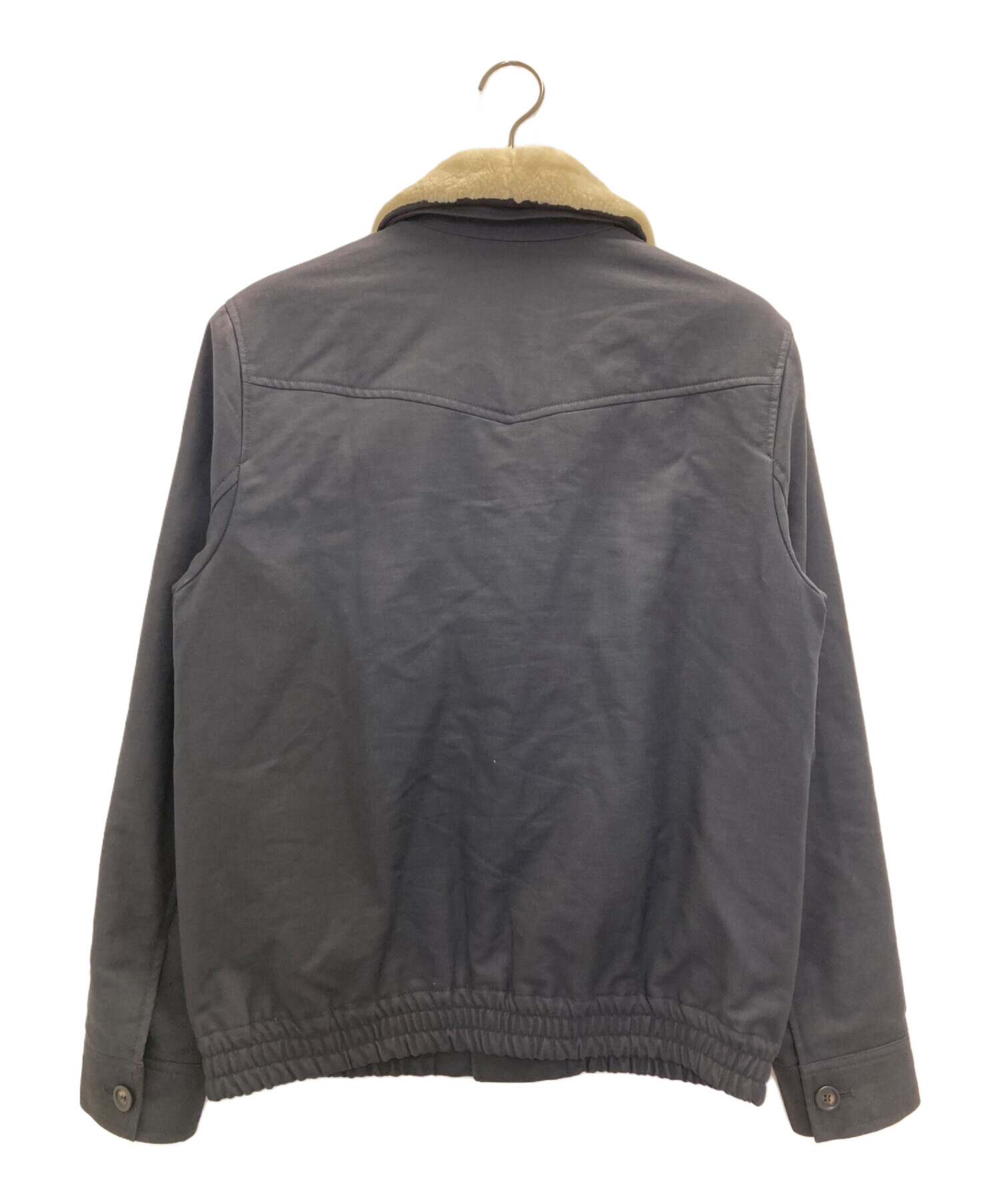 A.P.C./アーペーセー　襟ボア メルトンデッキジャケット 中古・古着通販】A.P.C. (アーペーセー) 襟ボア比翼ブルゾン ネイビー