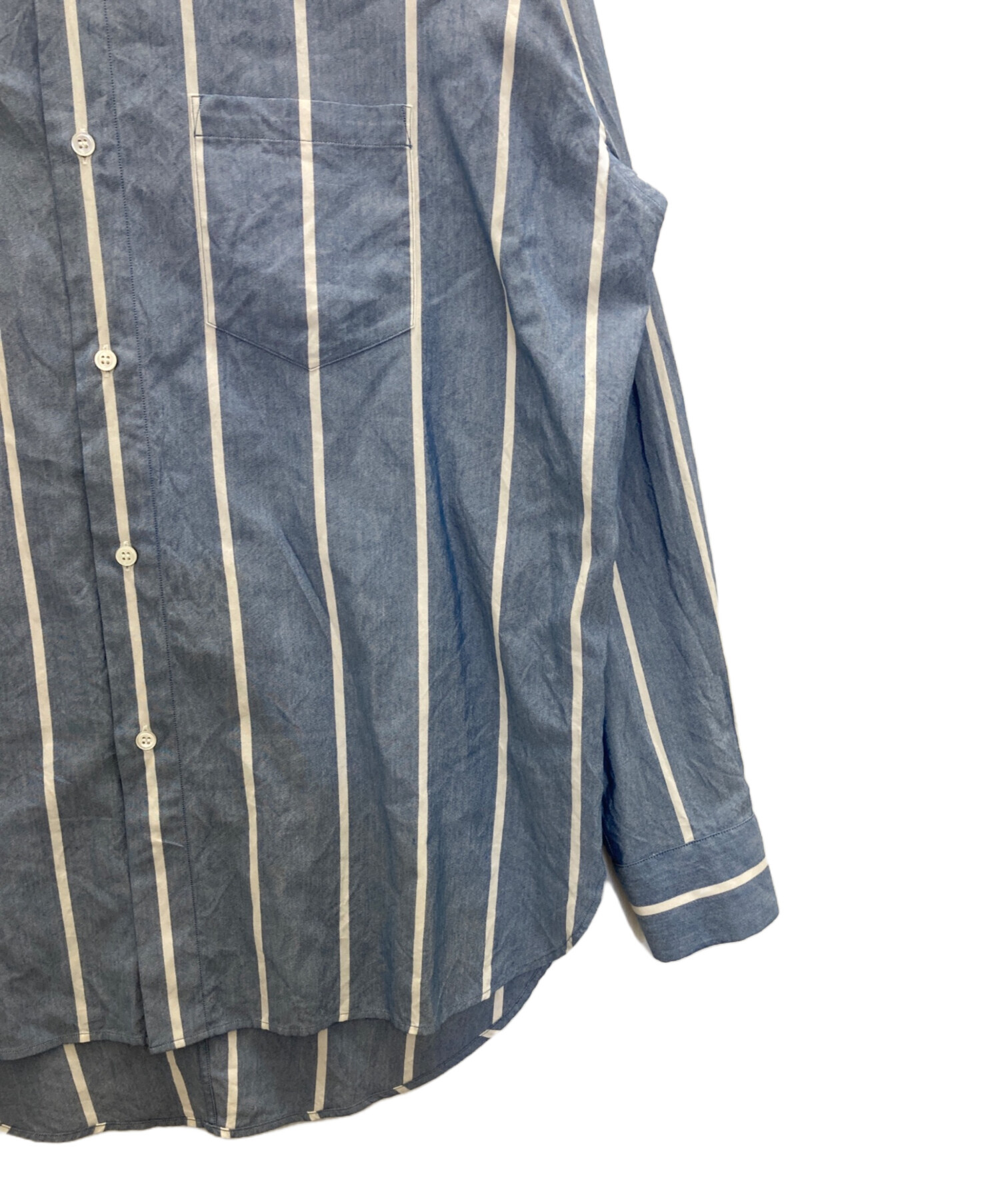 えりリンクル(๑•᎑•๑)年末断捨離中！ページ 中古・古着通販】UNUSED (アンユーズド) シルク混ストライプシャツ