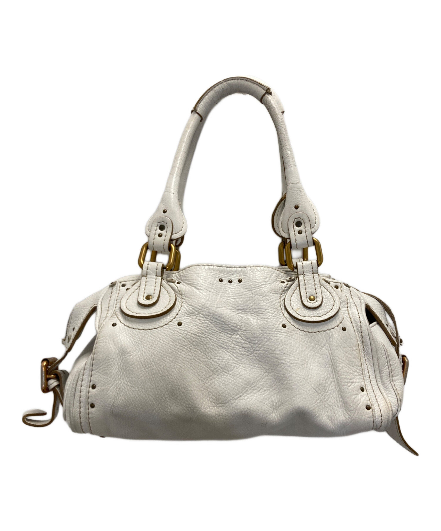 クロエ パディントン ハンドバッグ ホワイト 中古・古着通販】Chloe (クロエ) パディントンハンドバッグ ホワイト