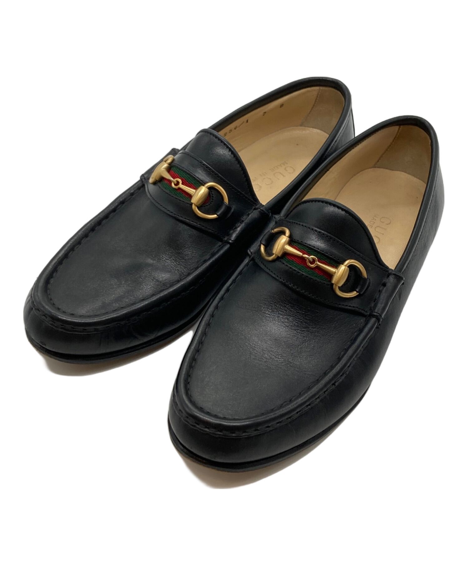 中古・古着通販】GUCCI (グッチ) ホースビットローファー ブラック