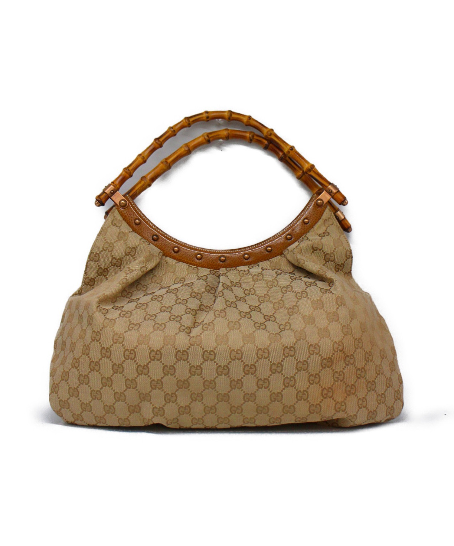 中古・古着通販】GUCCI (グッチ) GGキャンバスバンブーワンショルダー 