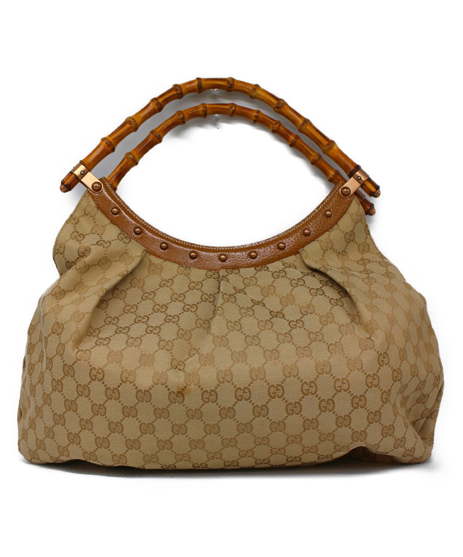 中古・古着通販】GUCCI (グッチ) GGキャンバスバンブーワンショルダー 