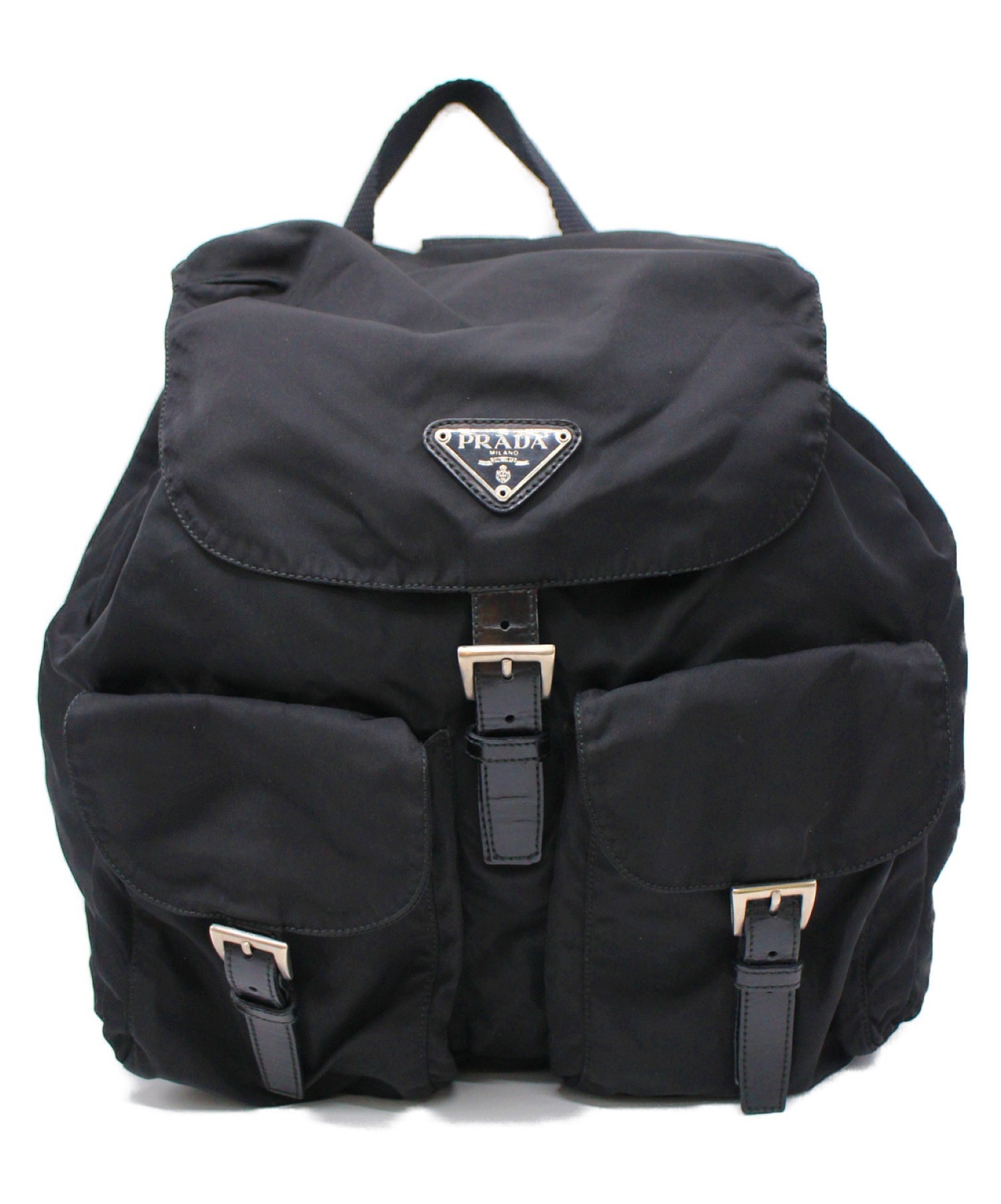 中古・古着通販】PRADA (プラダ) ナイロンリュック ブラック サイズ 