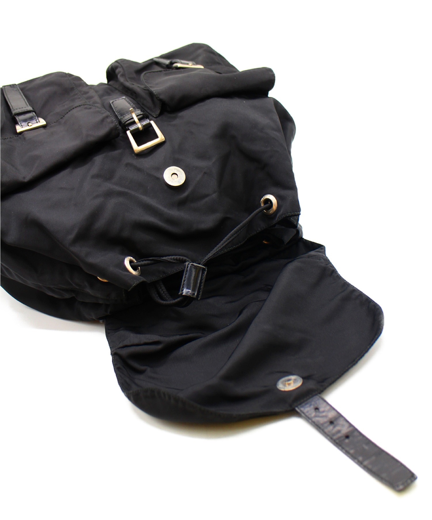 中古・古着通販】PRADA (プラダ) ナイロンリュック ブラック サイズ 