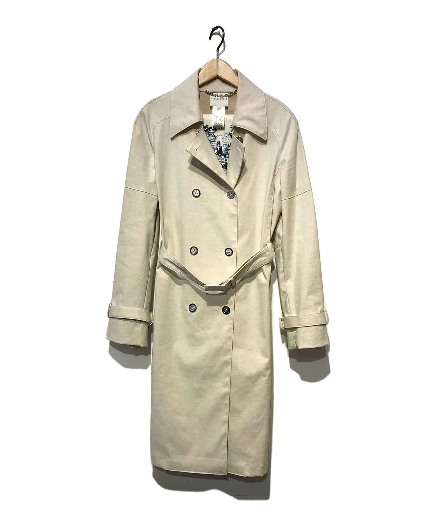 中古・古着通販】CELINE (セリーヌ) ベルテッドゴム引きトレンチ 中古・古着通販】CELINE (セリーヌ) ベルテッドゴム引きトレンチ
