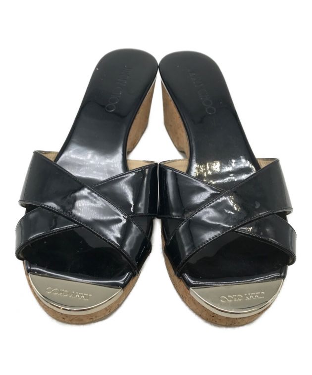 中古・古着通販】JIMMY CHOO (ジミーチュウ) コルクサンダル ブラック 
