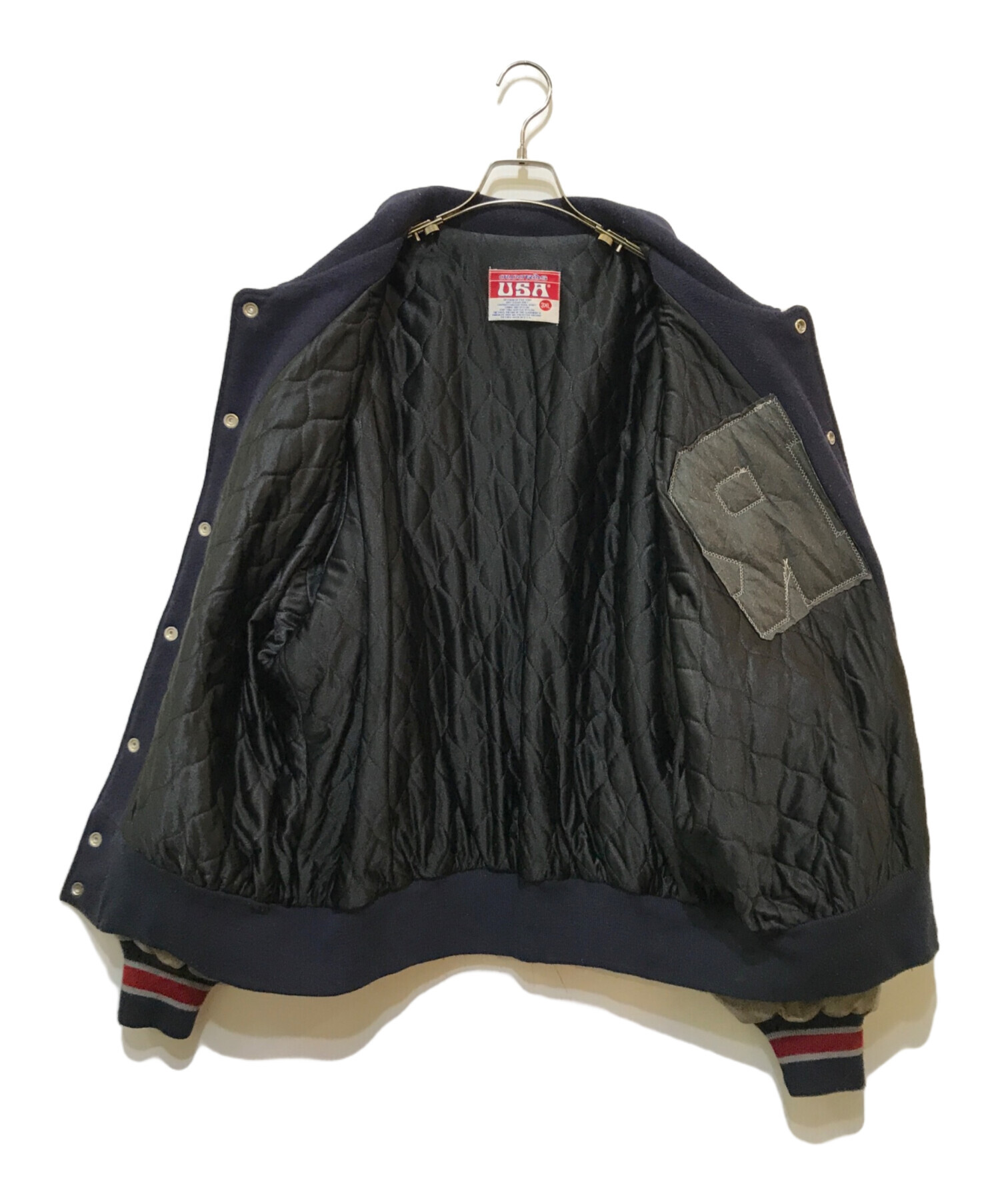 中古・古着通販】AWAROS USA (-) スタジャン ネイビー サイズ 中古・古着通販】AWAROS USA (-) スタジャン ネイビー サイズ