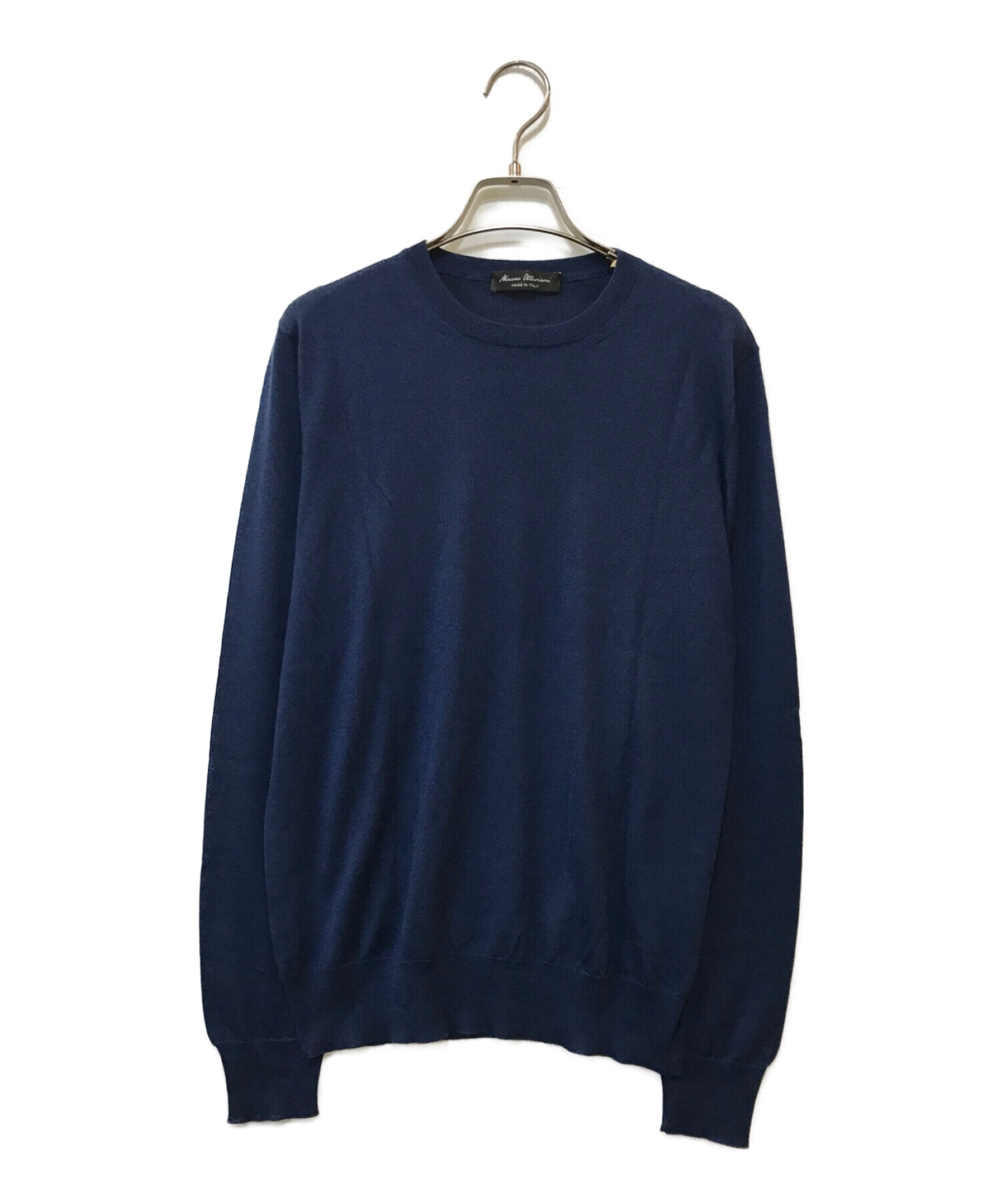 旧タグ　malo ヴィンテージ　カシミヤ　シルク　ニットポロシャツ　ナス紺 中古・古着通販】mauro ottaviani (マウロ オッタヴィアーニ) カシミヤ