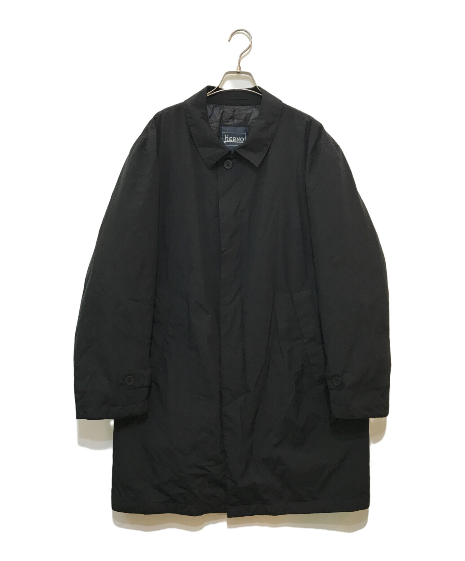 42 ファッション HERNO / Laminar GORE-TEX ステンカラーコートBLACK