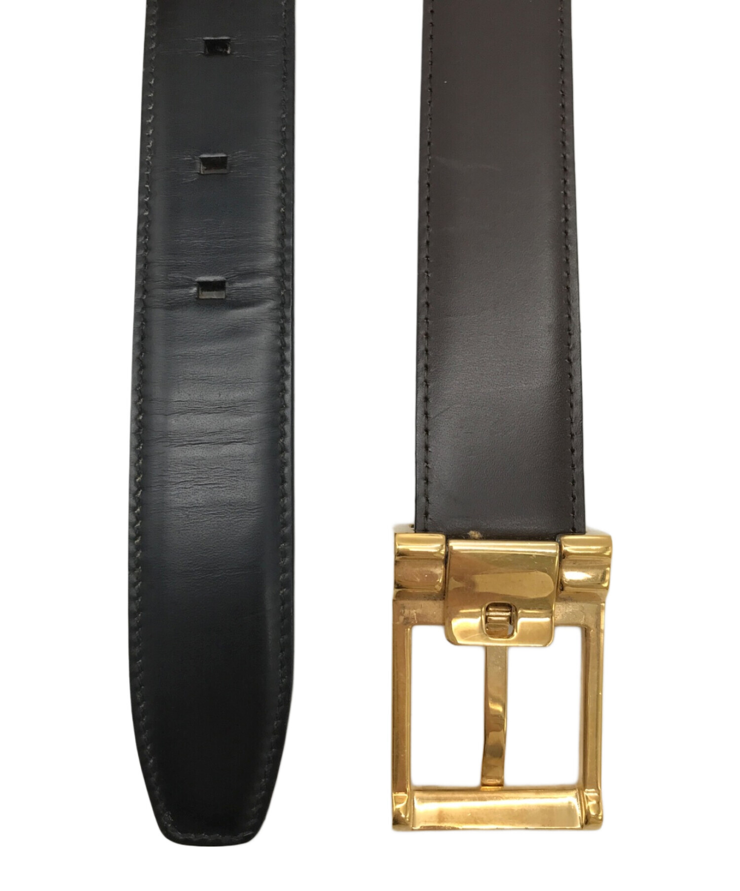 中古・古着通販】BVLGARI (ブルガリ) レザーベルト ブラック｜ブランド 