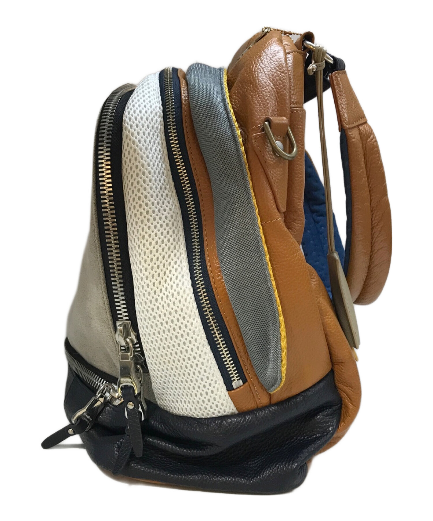 グレー/イエロー レザーショルダーバッグ 中古・古着通販】ithelicy 