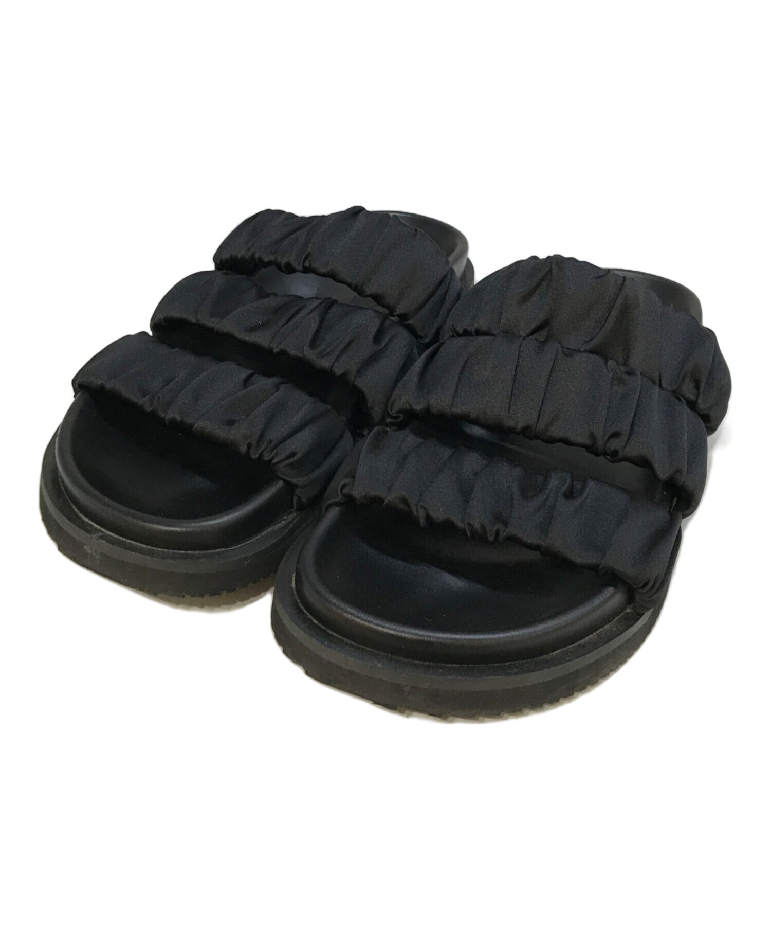 ADAM ET ROPE サンダル 230cm ブラック 中古・古着通販】Adam et Rope (アダムエロペ) シャーリングフラット