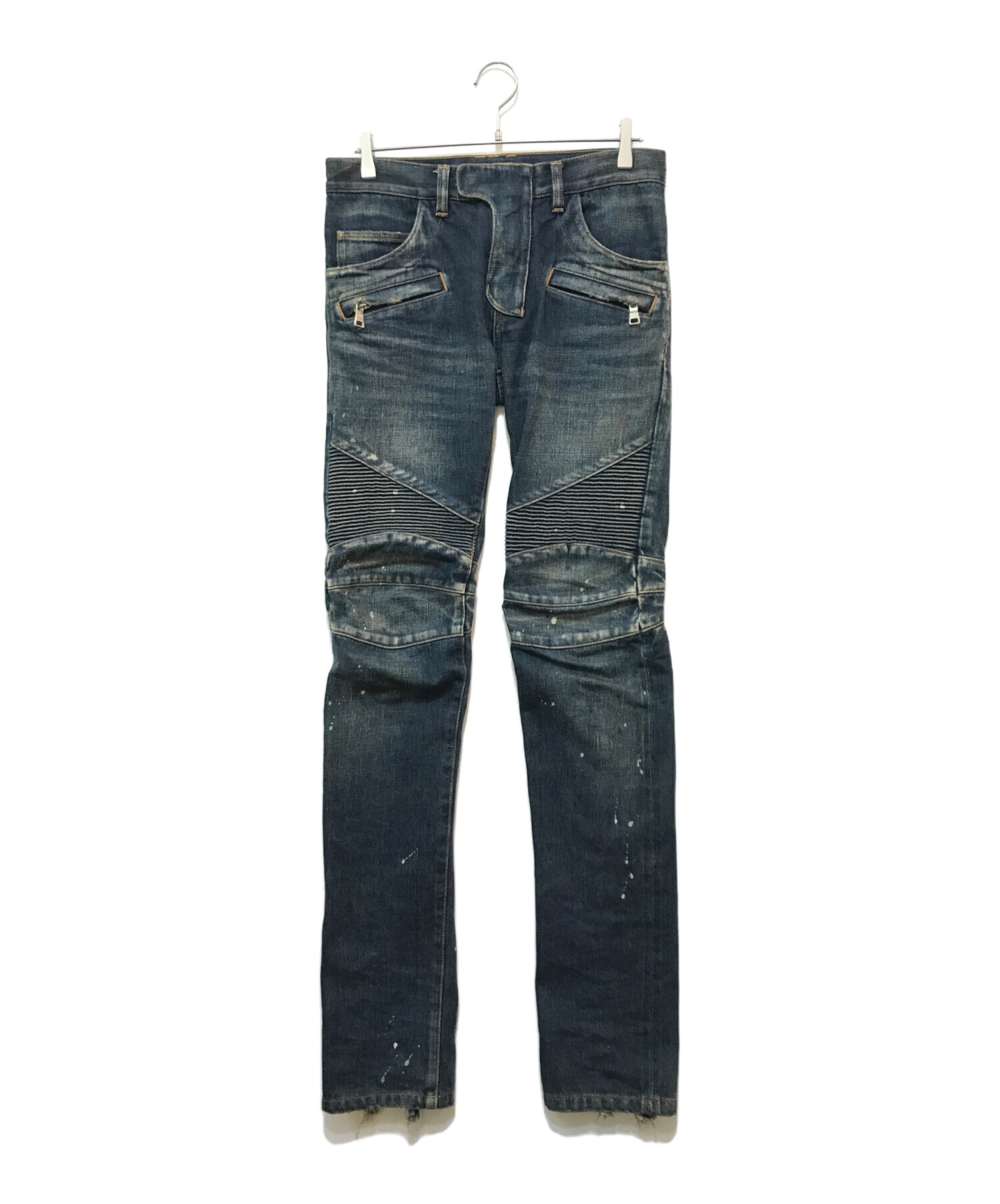 中古・古着通販】BALMAIN (バルマン) バイカーデニムパンツ インディゴ
