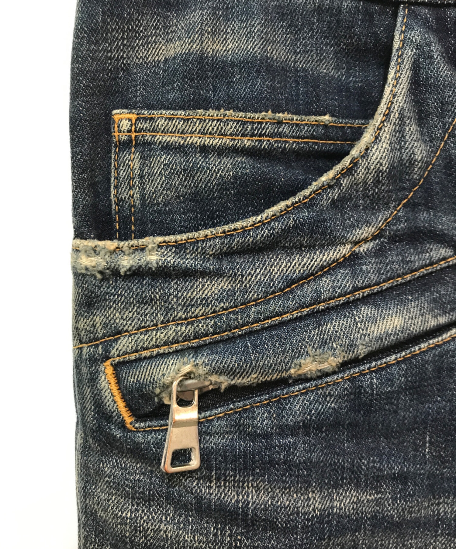 バルマン BALMAIN バイカーパンツ カーゴパンツ 28 ブルーベルタグ BALMAIN バルマン バイカー 蛇腹 カーゴパンツ ブルーベルジャパンタグ