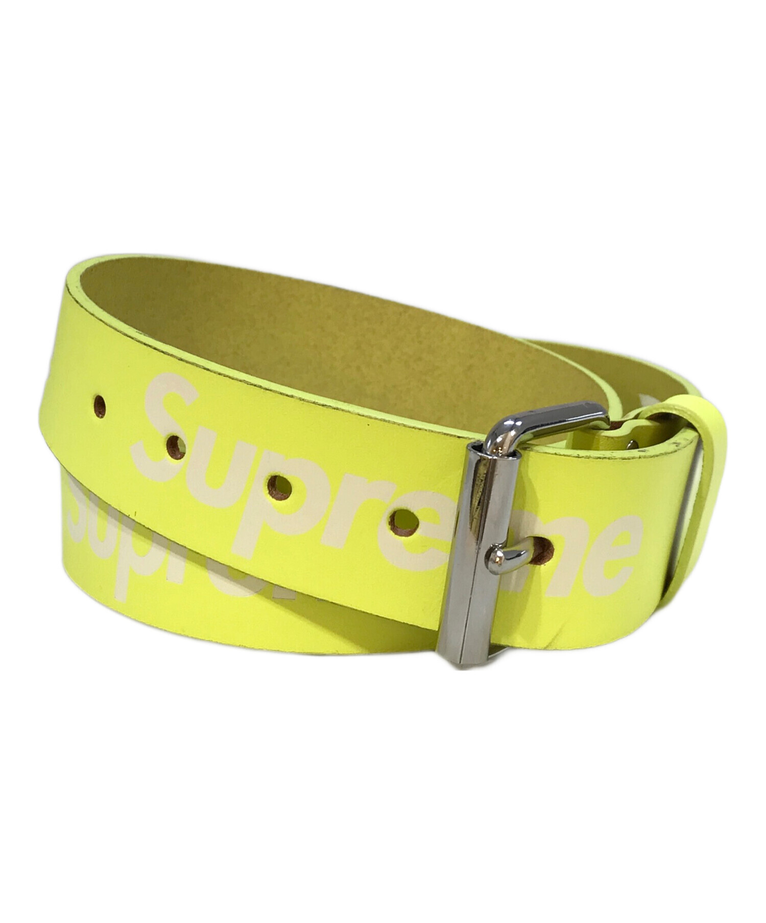 中古・古着通販】SUPREME (シュプリーム) REPEAT LEATHER BELT ネオン