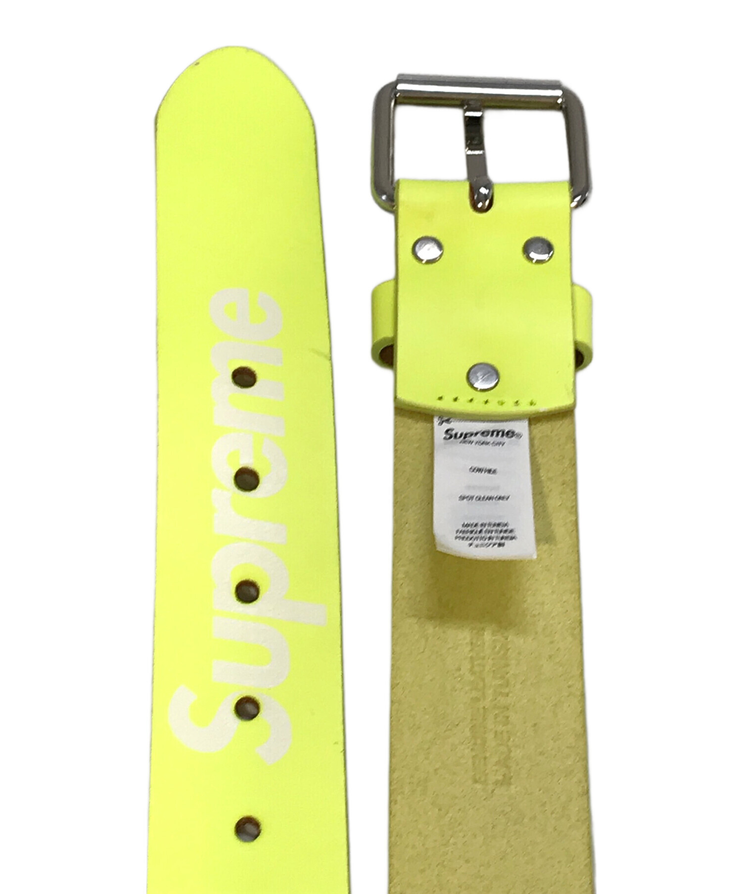 中古・古着通販】SUPREME (シュプリーム) REPEAT LEATHER BELT ネオン