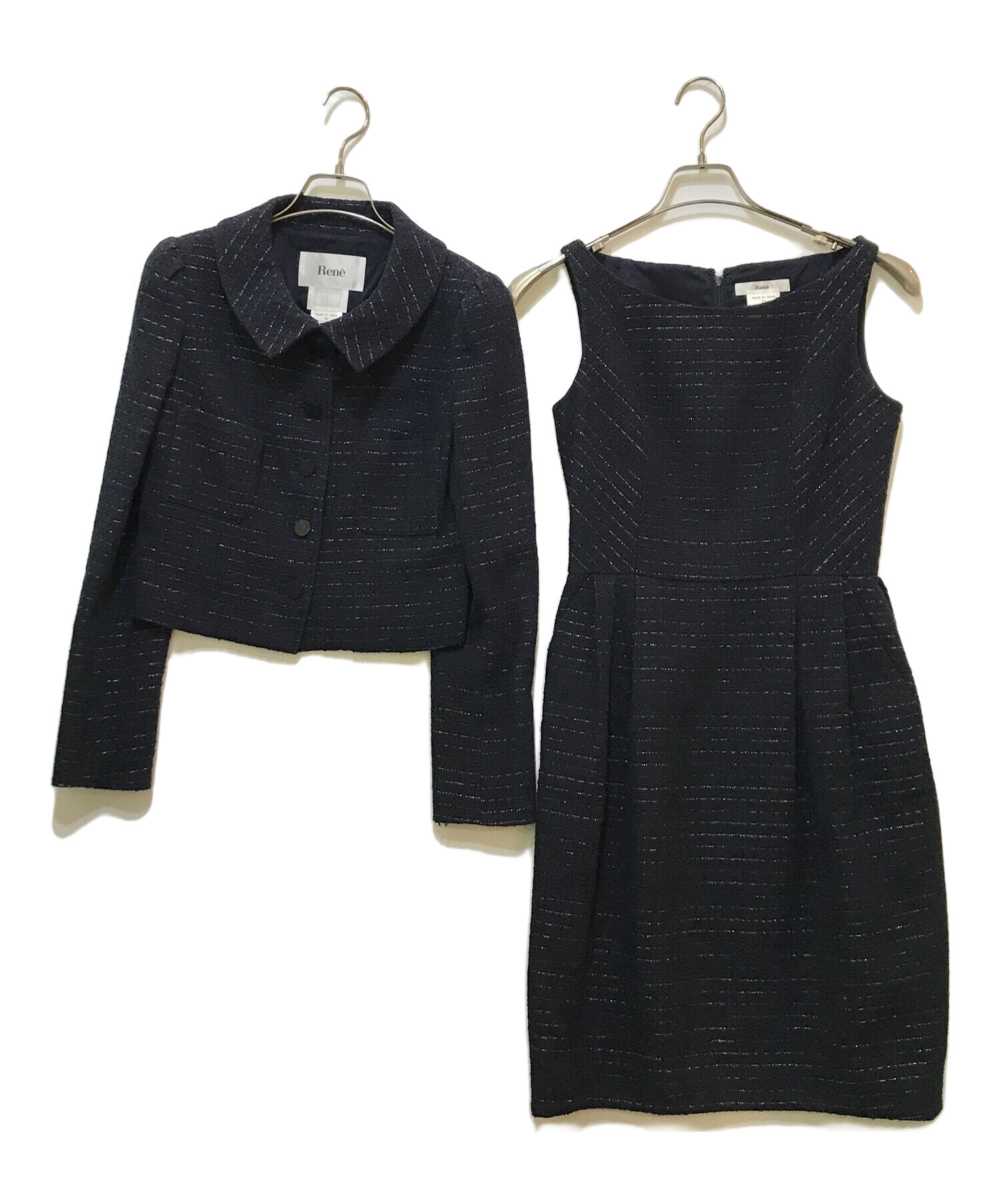 中古・古着通販】Rene (ルネ) アンサンブルセットアップ ネイビー