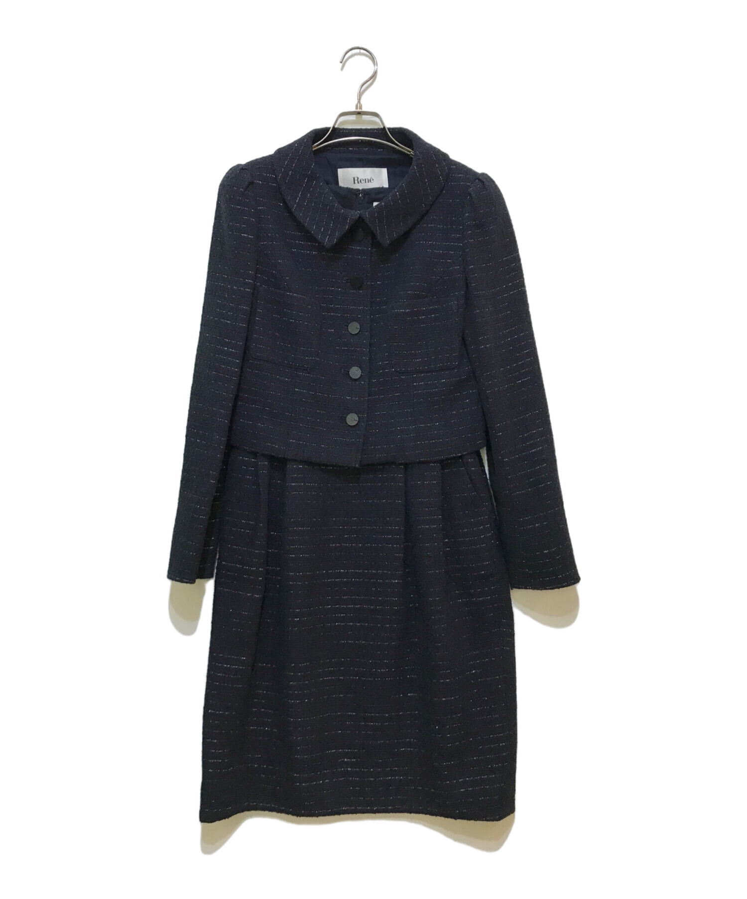 中古・古着通販】Rene (ルネ) アンサンブルセットアップ ネイビー