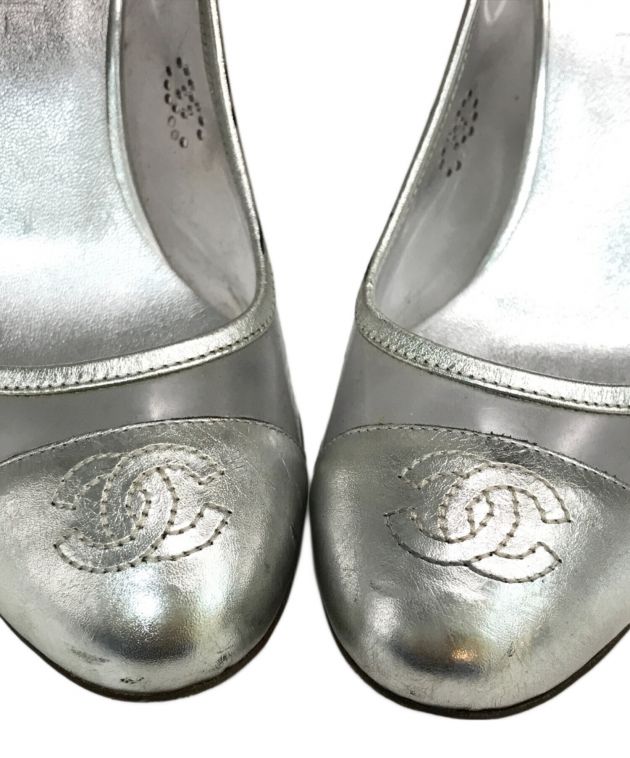 中古・古着通販】CHANEL (シャネル) ヒールパンプス シルバー サイズ