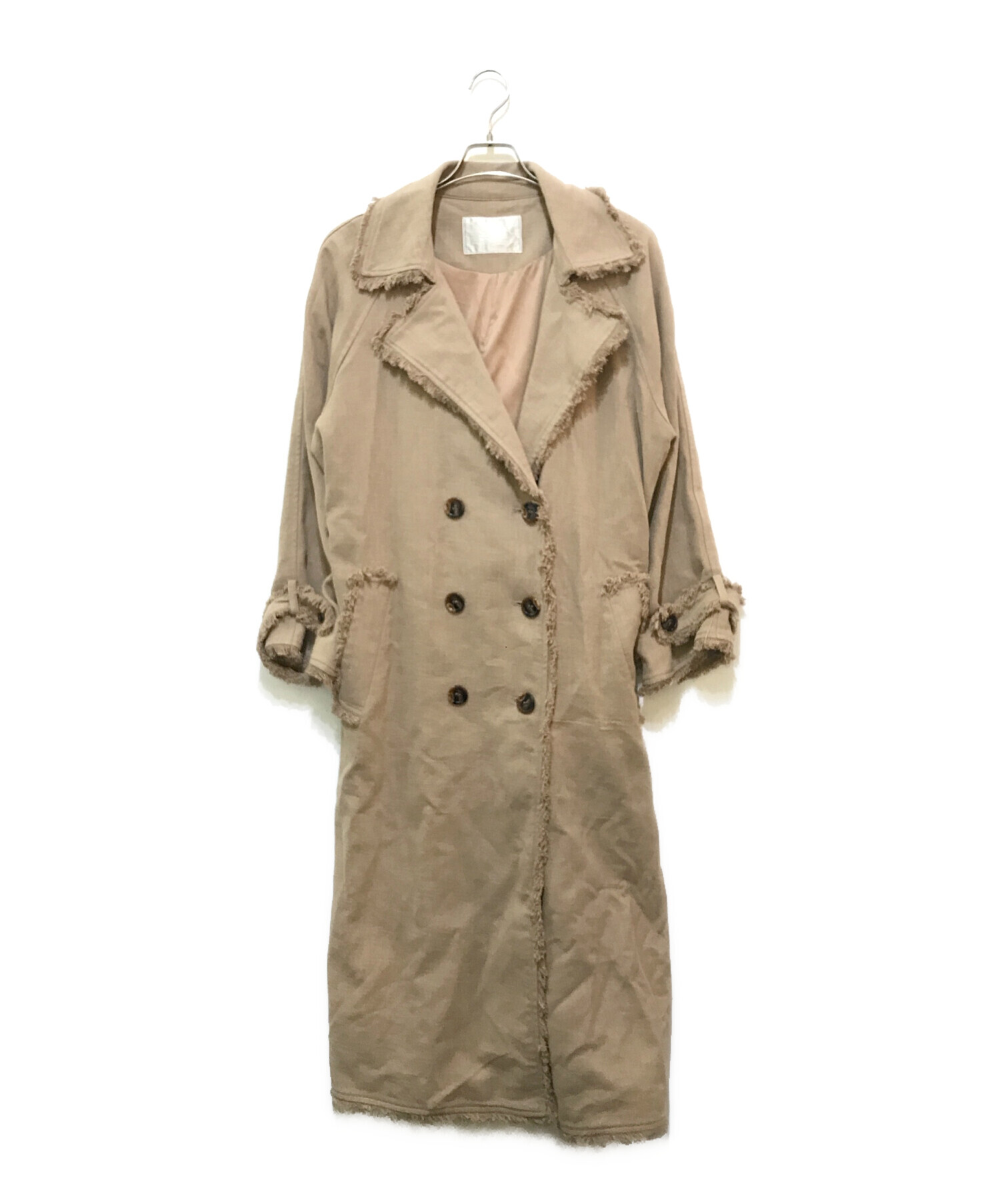 中古・古着通販】glam lips (グラムリップス) フリンジコート ベージュ