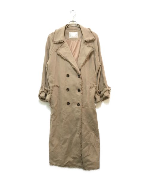 Glam Lips グラムリップス ロングコート アウター ベージュ【美品】 中古・古着通販】glam lips (グラムリップス) フリンジコート ベージュ