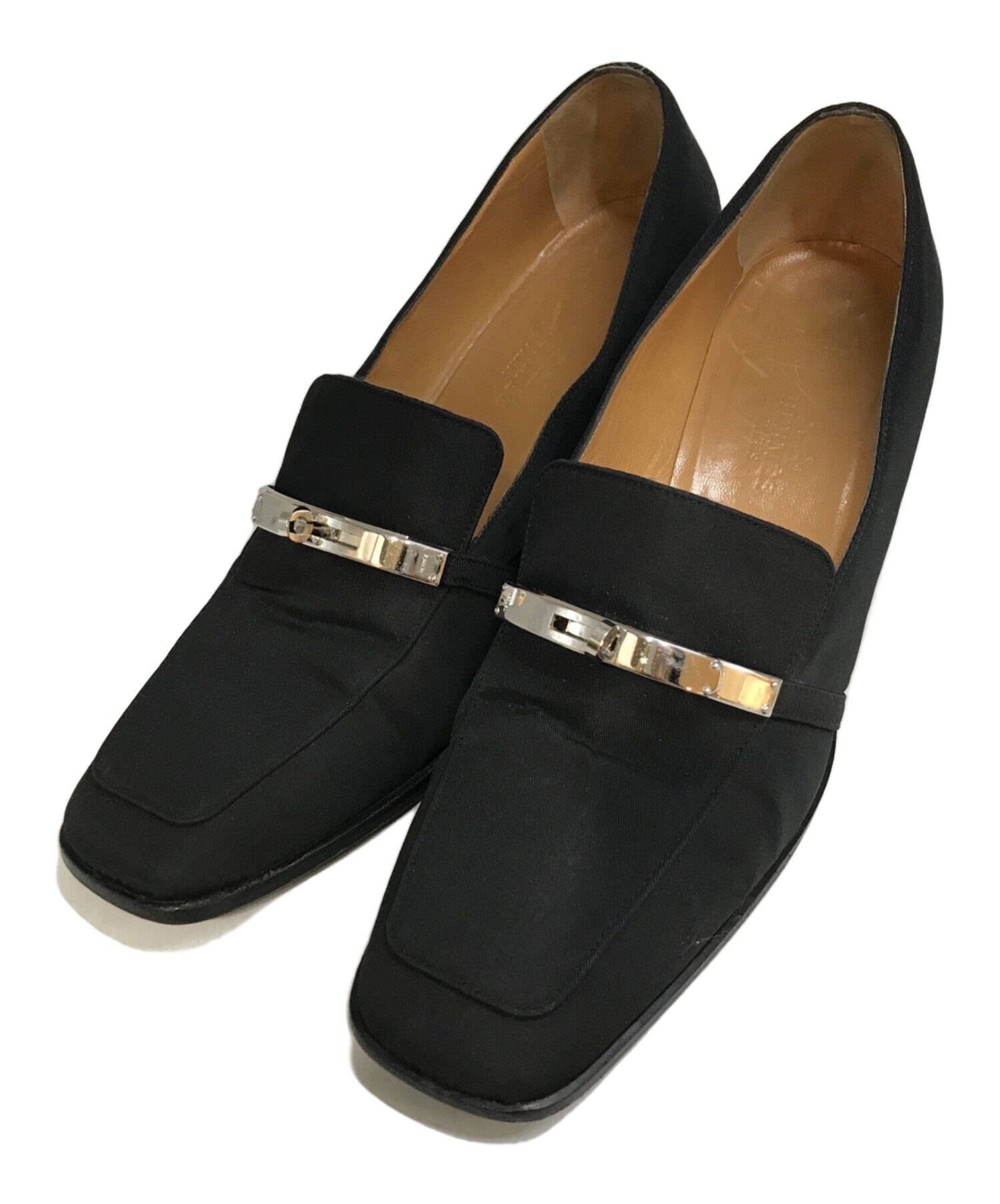 中古・古着通販】HERMES (エルメス) ケリーバックルパンプス ブラック