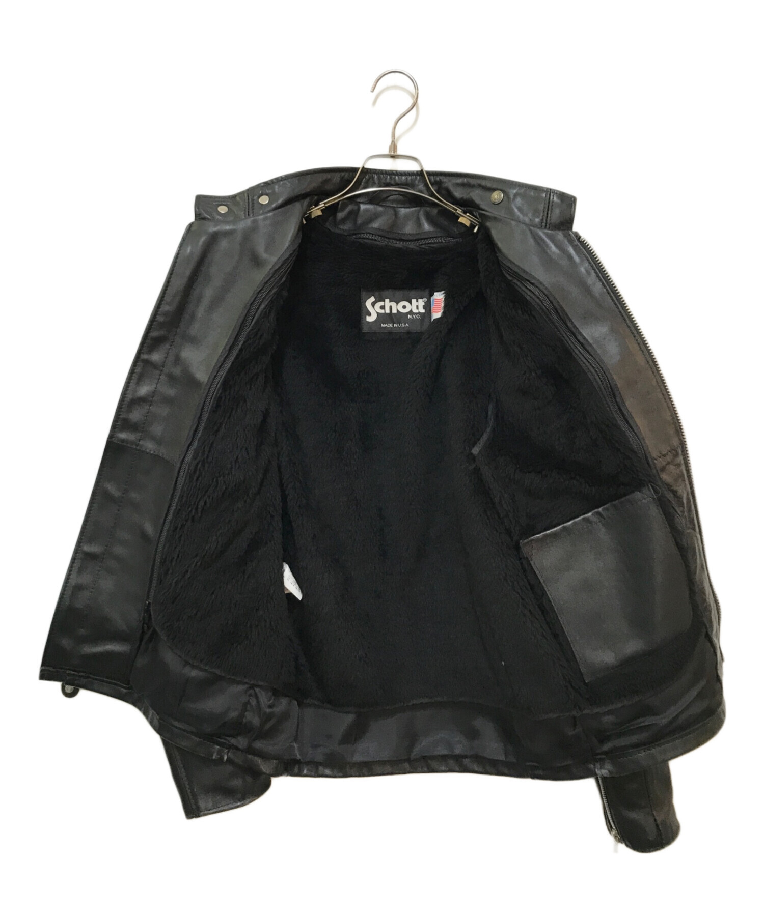 ショット　ライダースジャケット　36 ライナー付き Schott レザー ライダースジャケット 36 ボアライナー付き