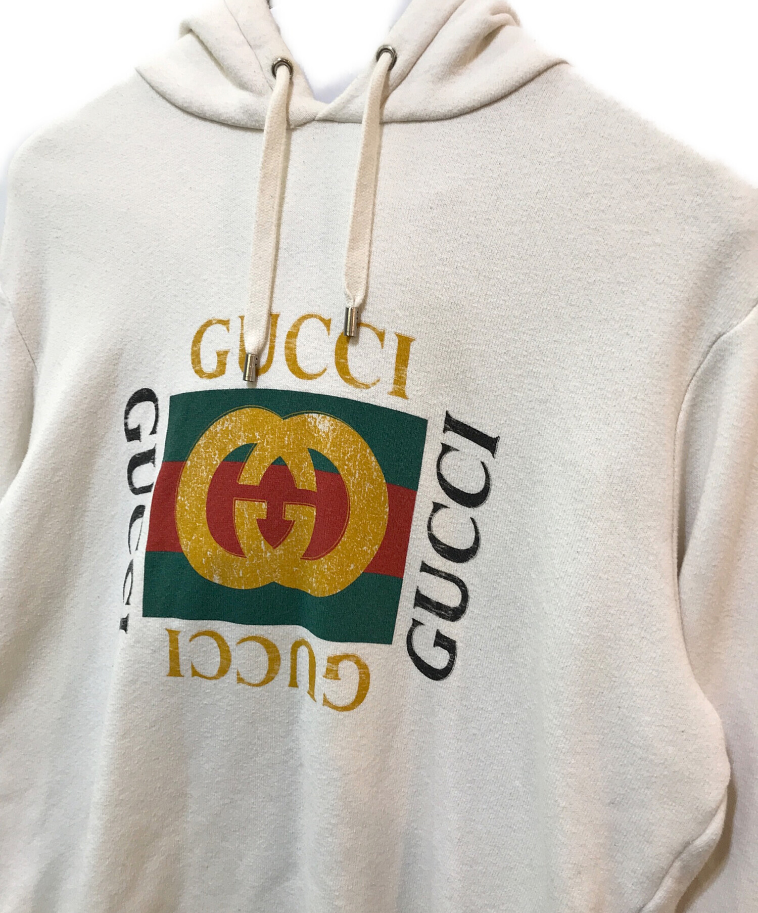 中古・古着通販】GUCCI (グッチ) オールドロゴプリントパーカー