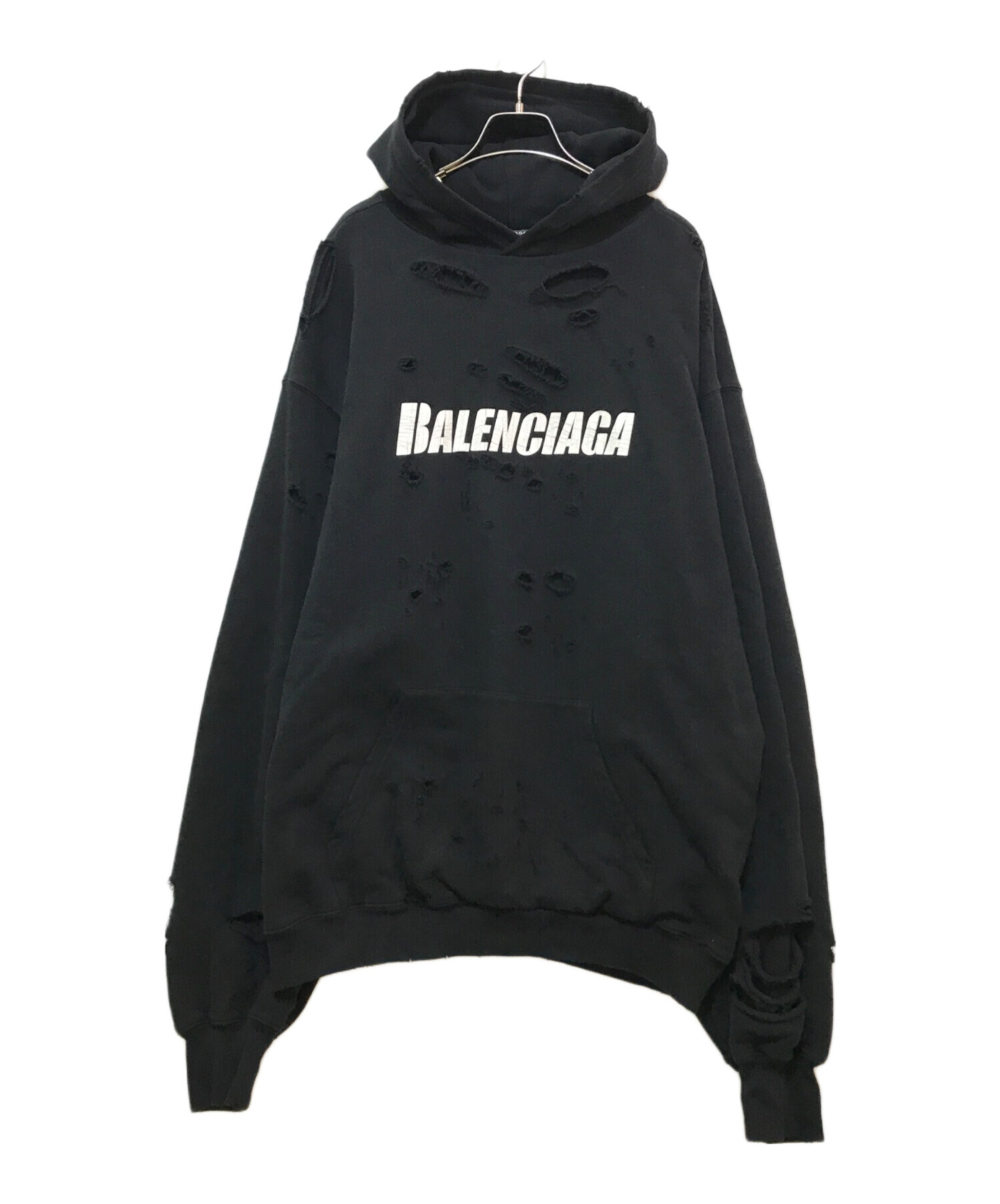 BALENCIAGA バレンシアガ Destroyed パーカー S 美品 中古・古着通販】BALENCIAGA (バレンシアガ) Caps Destroyed Hoodie
