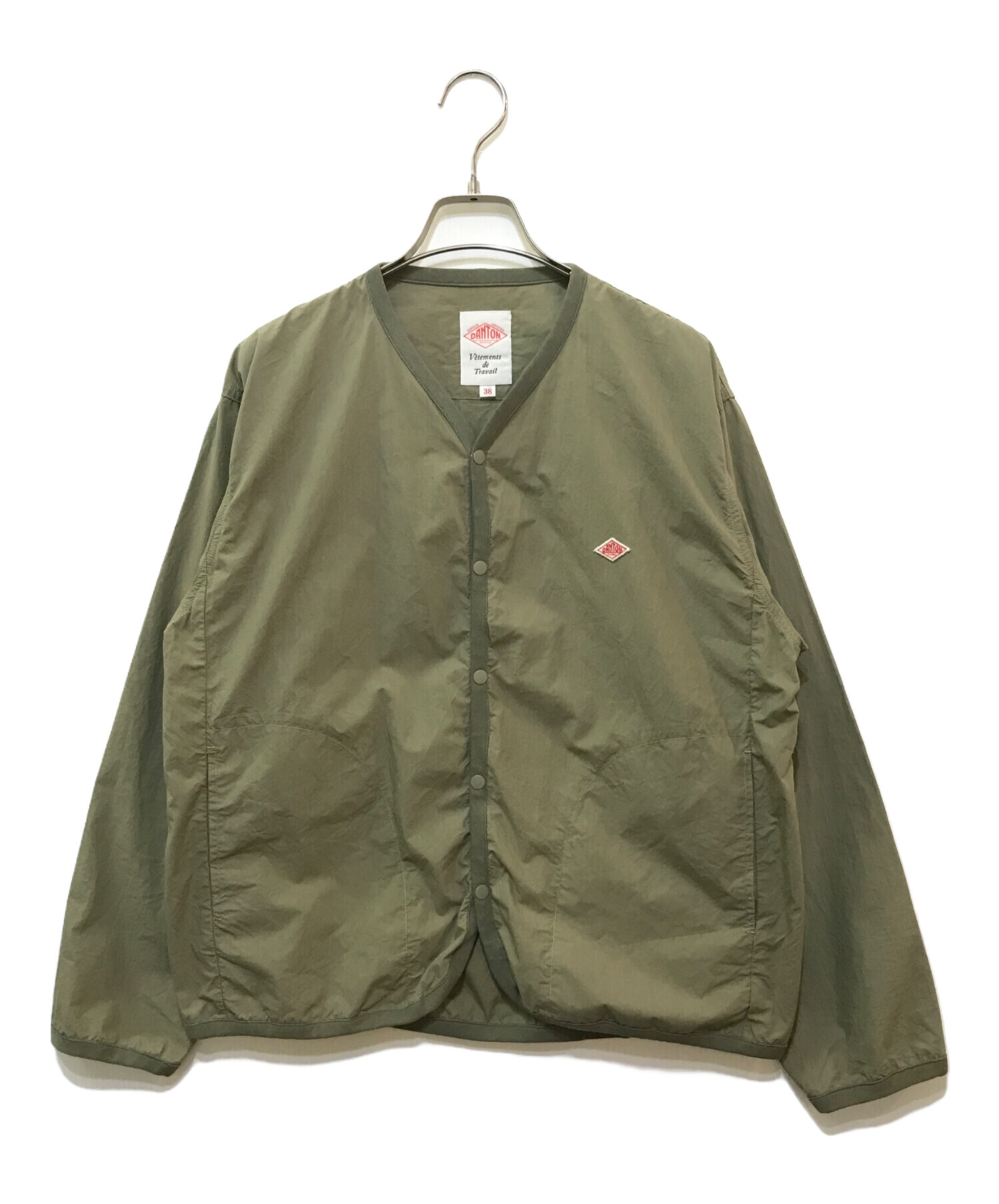 未使用　DANTON ダントン ブロードクロス Vネック シャツカーディガン DANTON(ダントン) Broadcloth V-Neck Shirt Cardigan ブロードクロス V