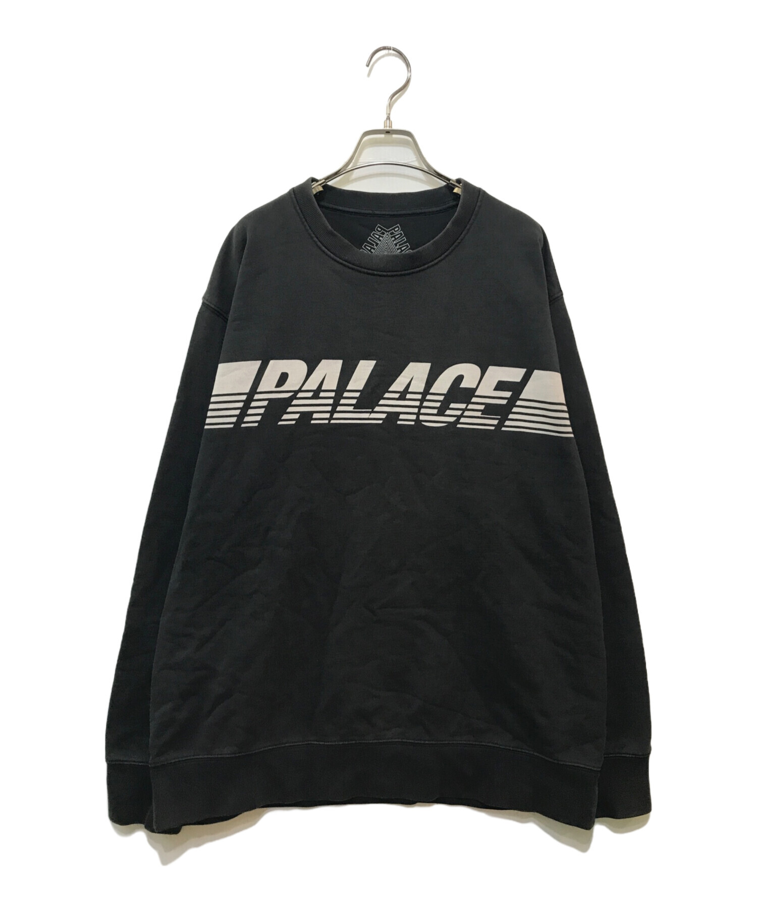 中古・古着通販】PALACE (パレス) LINE CREW SWEAT ブラック サイズ:XL 