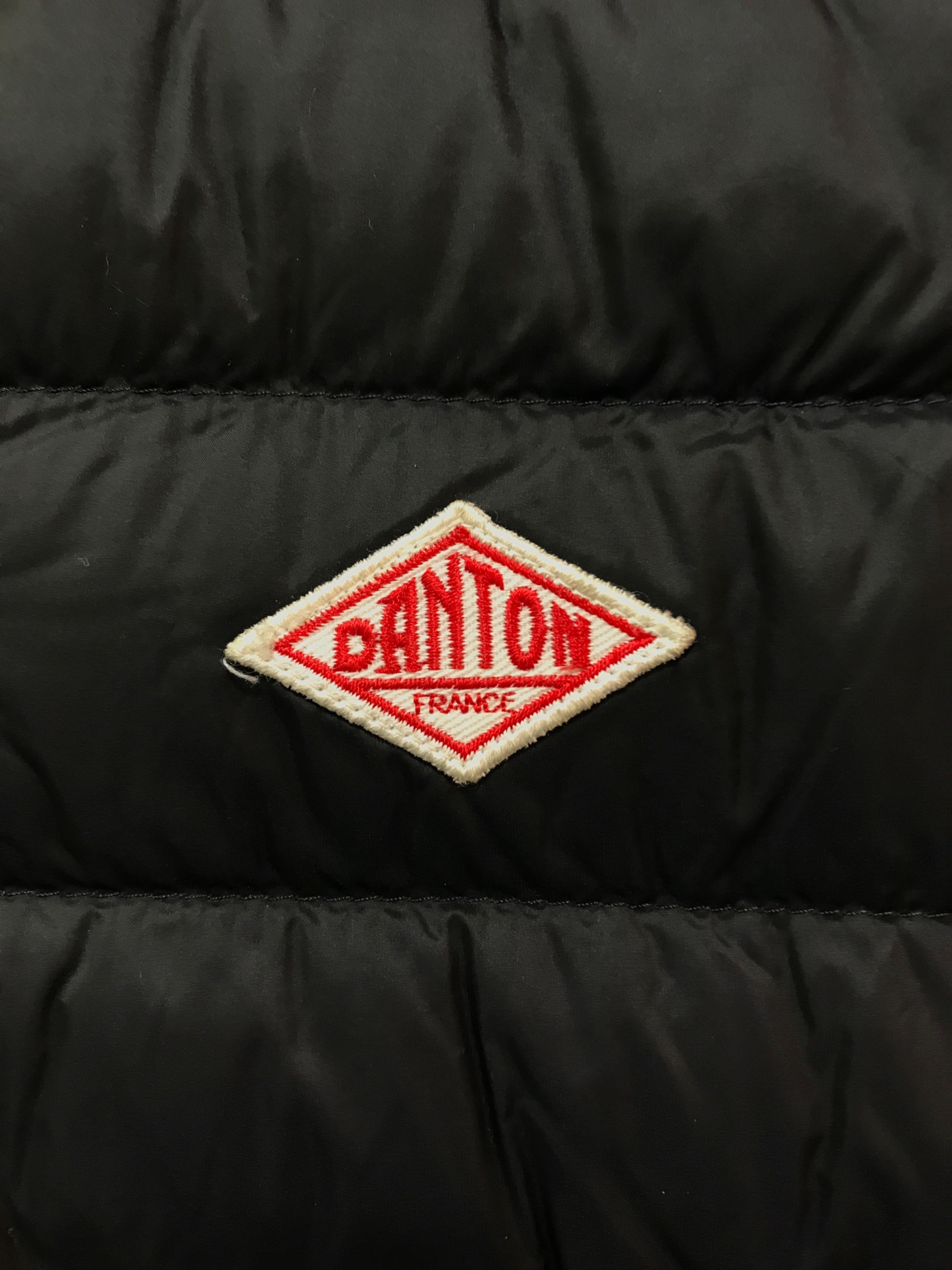 DANTON　インナーダウン　17-A-KW-003 黒　首裏プリント剥がれ36 中古・古着通販】DANTON (ダントン) インナーダウンロングアウター 17A