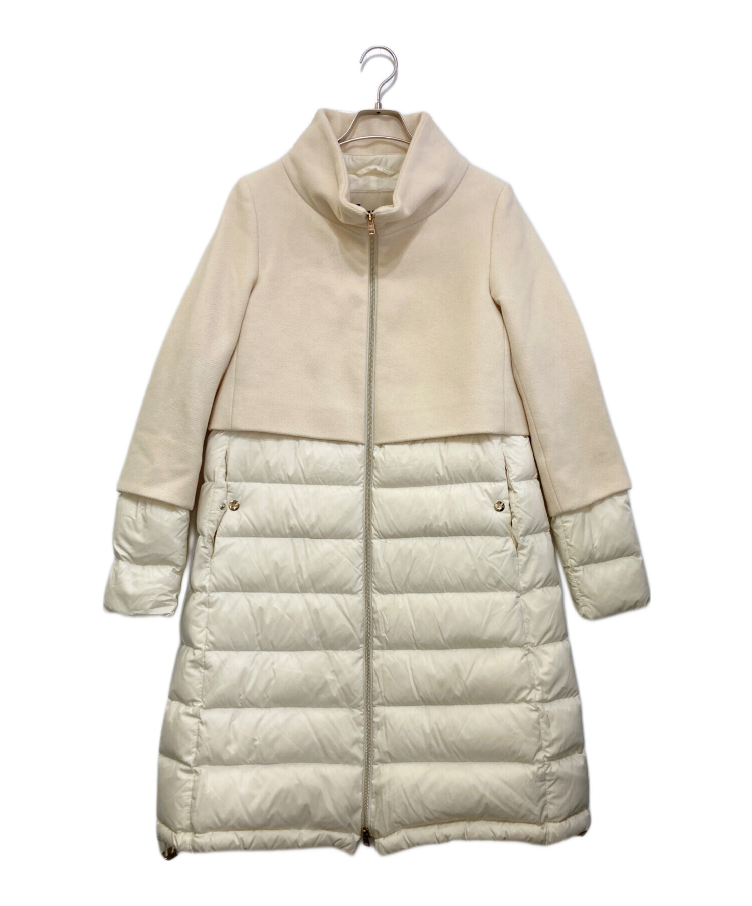 中古・古着通販】HERNO (ヘルノ) ダウン切替コート ベージュ×ホワイト