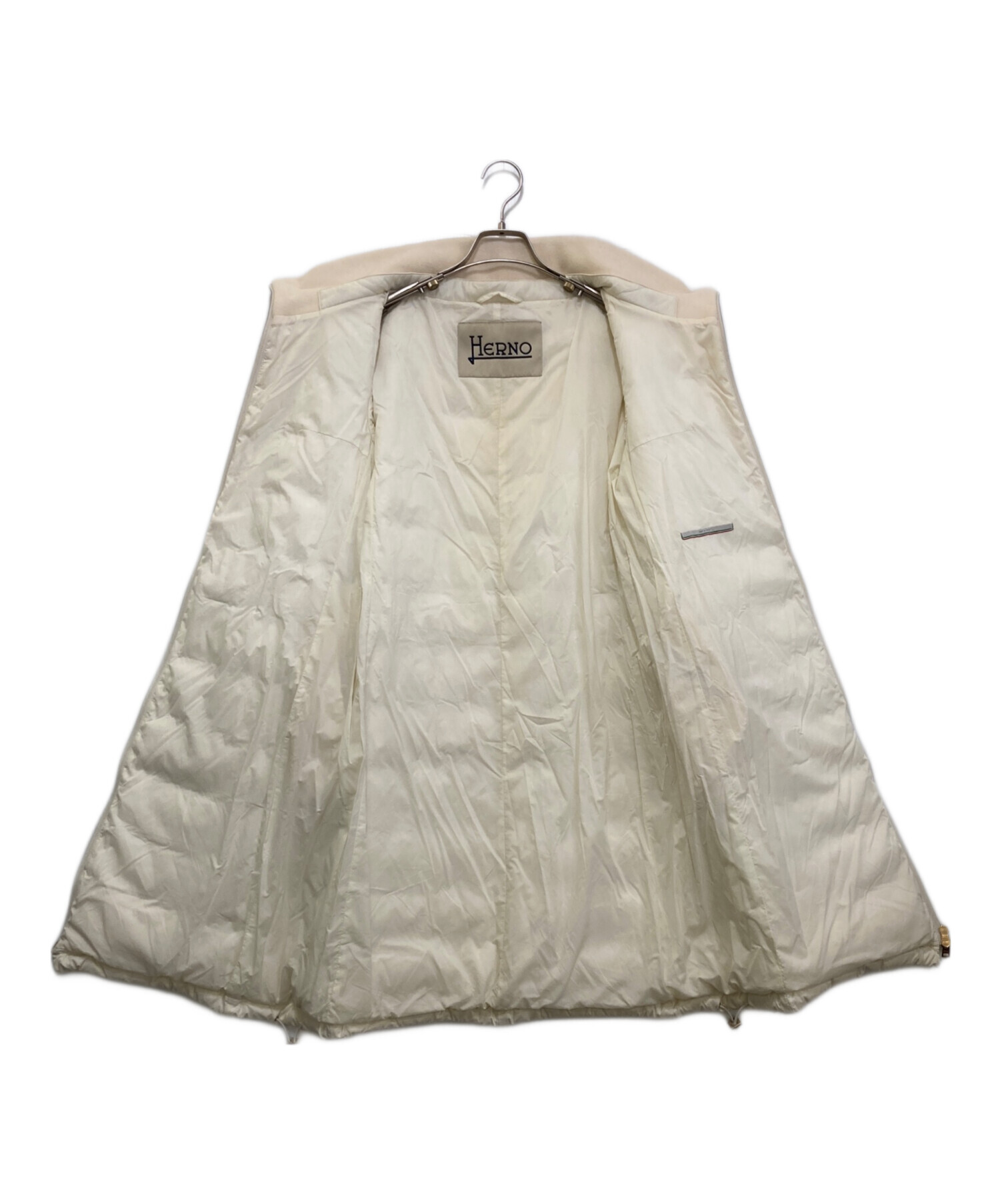 中古・古着通販】HERNO (ヘルノ) ダウン切替コート ベージュ×ホワイト