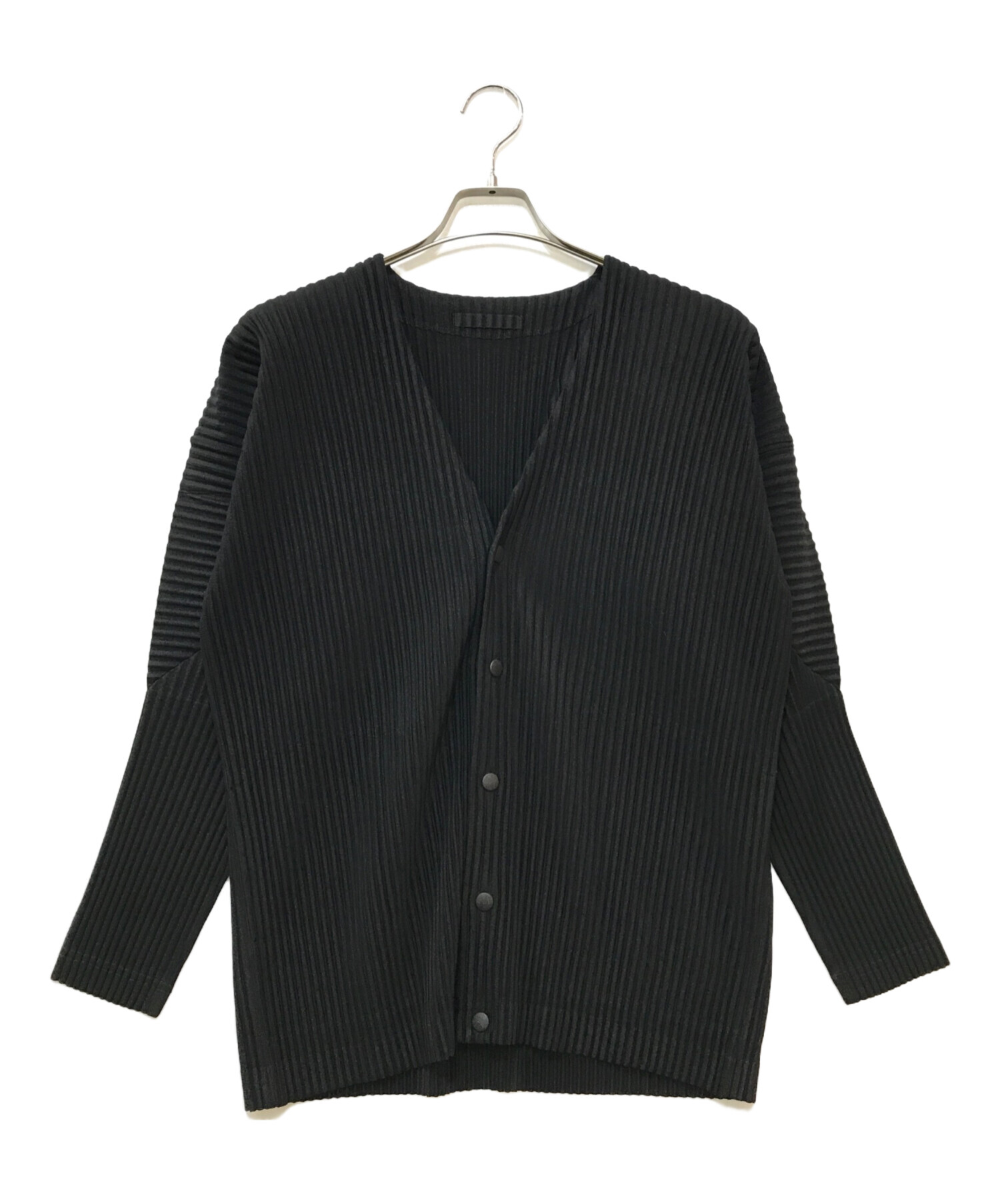 【加古川店】 中古 ISSEY MIYAKE | イッセイミヤケ カーディガン PLEATS PLEASE PP55JA108/4 ブラック 【111】 中古・古着通販】HOMME PLISSE ISSEY MIYAKE (オムプリッセ イッセイ