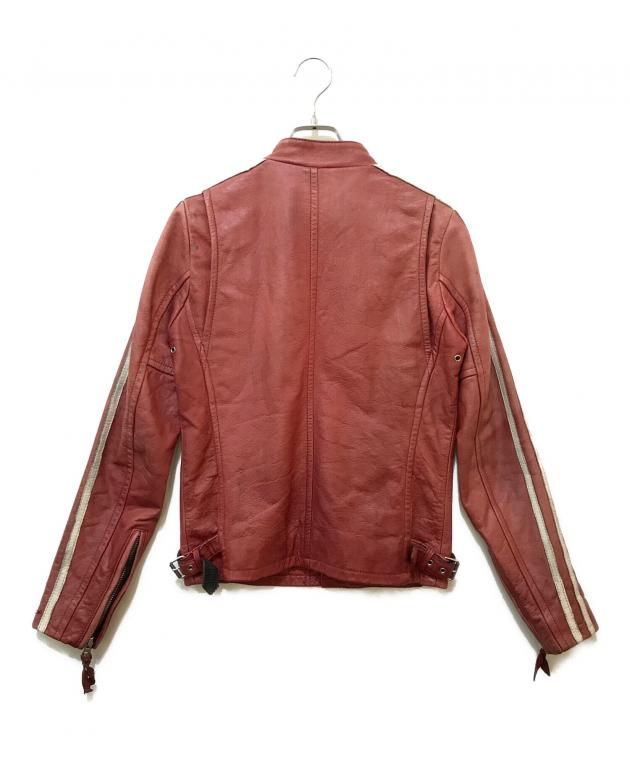 ショットクラシックレーサーLヴィンテージ加工ライン入りライダースアイボリー ショットクラシックレーサーLヴィンテージ加工ライン入り