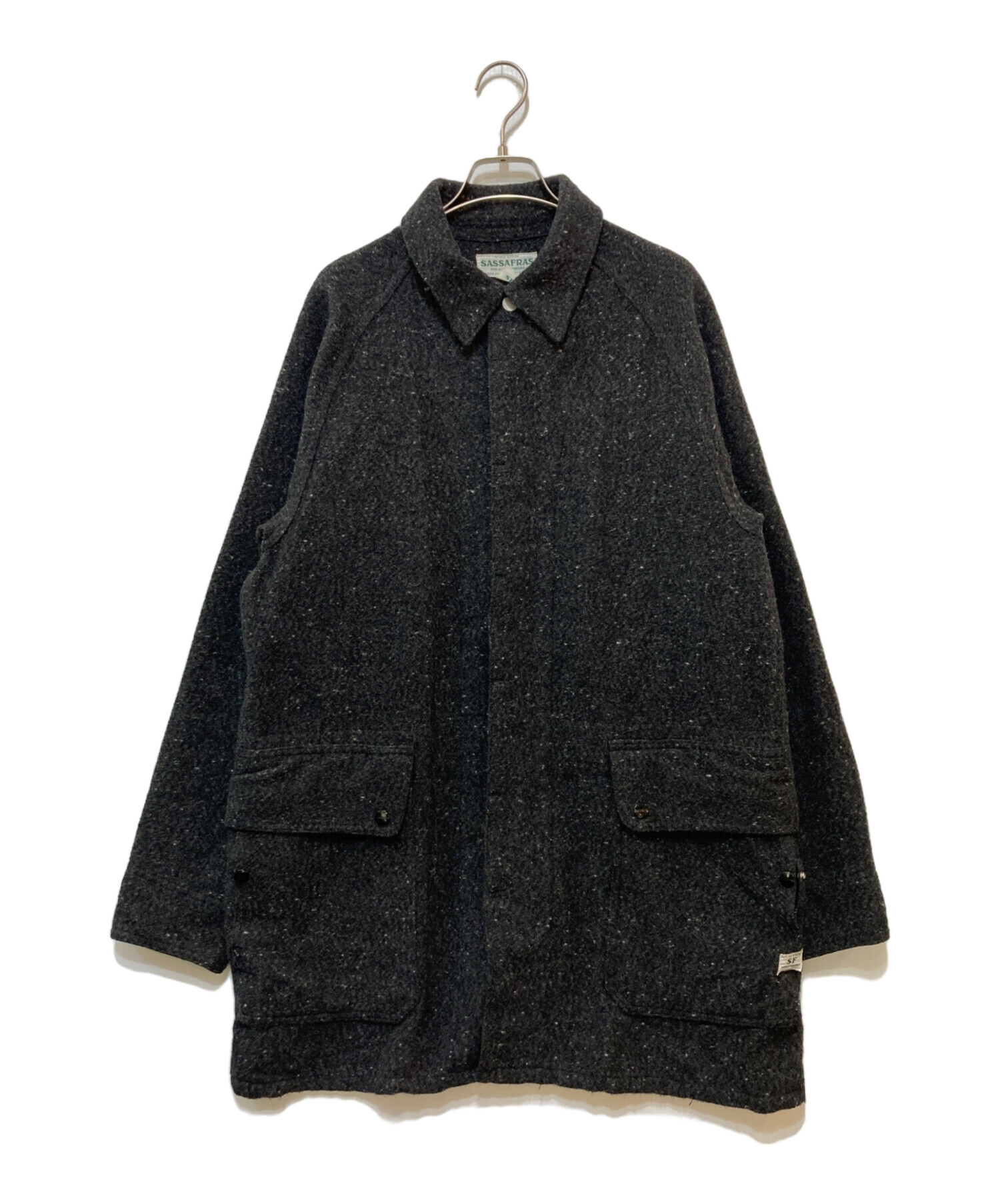 SASSAFRAS グレー fall leafコートM 中古・古着通販】SASSAFRAS (ササフラス) FALL LEAF COAT グレー