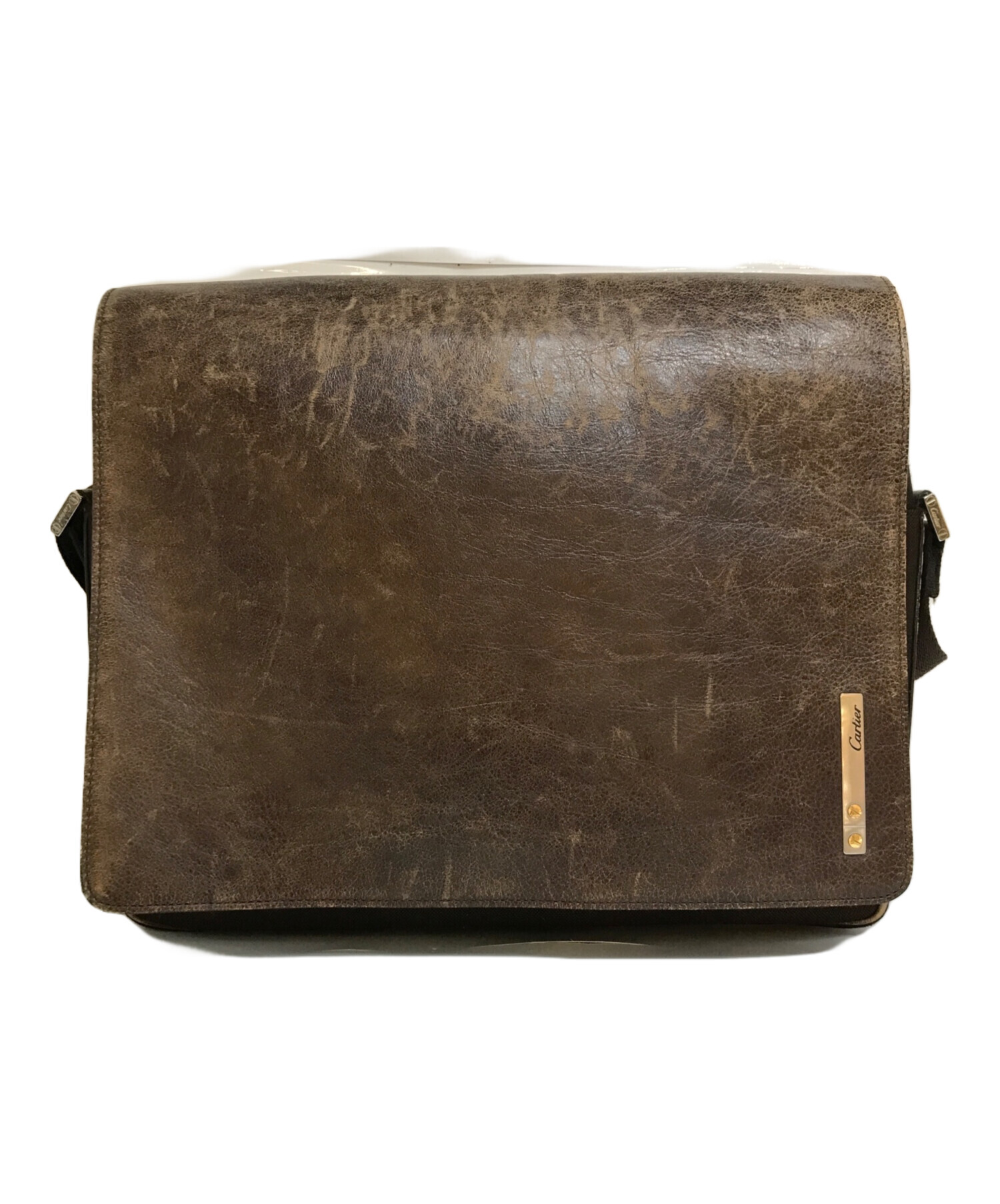 中古・古着通販】Cartier (カルティエ) レザーショルダーバッグ 