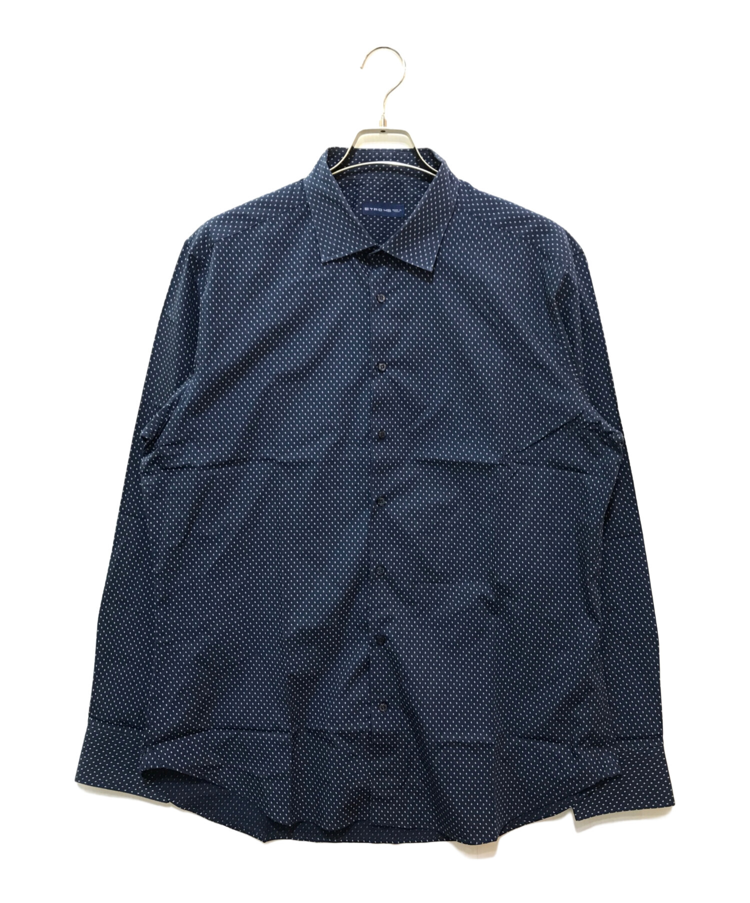 中古・古着通販】ETRO (エトロ) 総柄シャツ ネイビー サイズ:45 