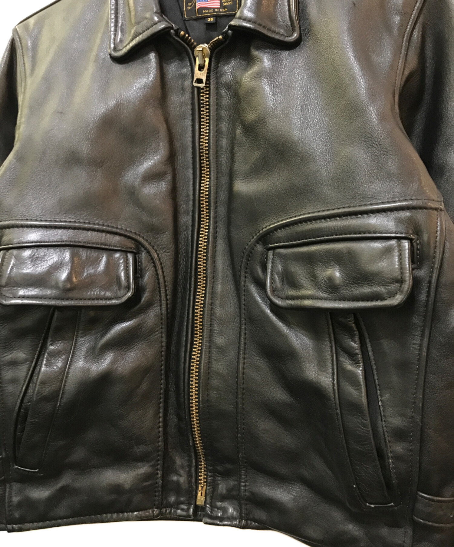 中古・古着通販】VANSON (バンソン) シングルライダースジャケット