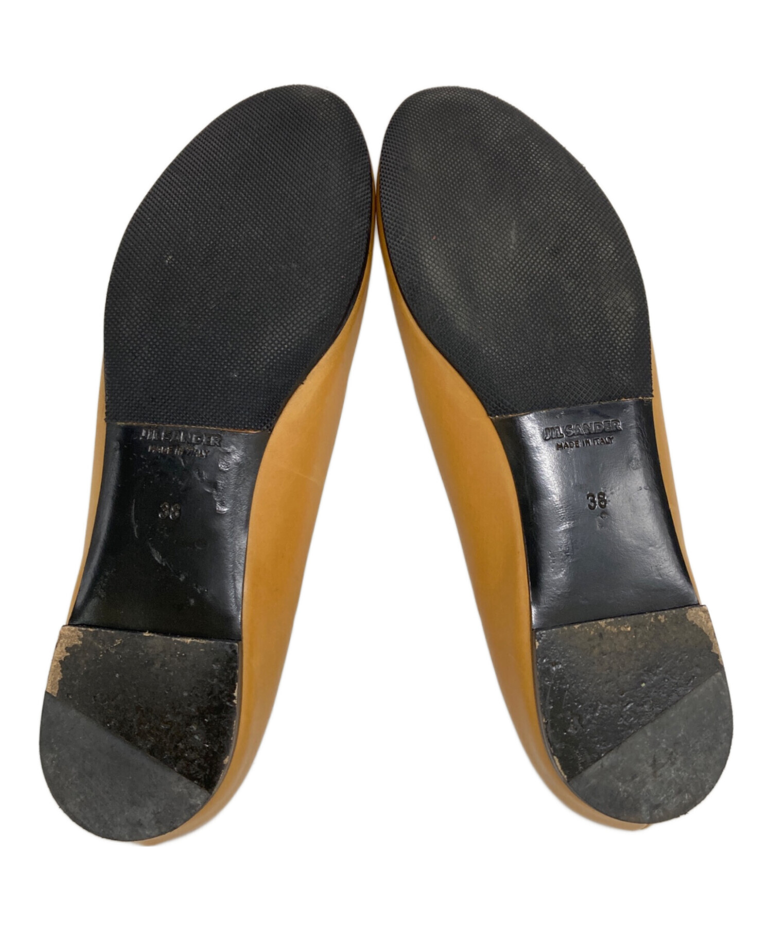 ジルサンダー　フラットシューズ38 中古・古着通販】JIL SANDER (ジルサンダー) レザーフラットシューズ