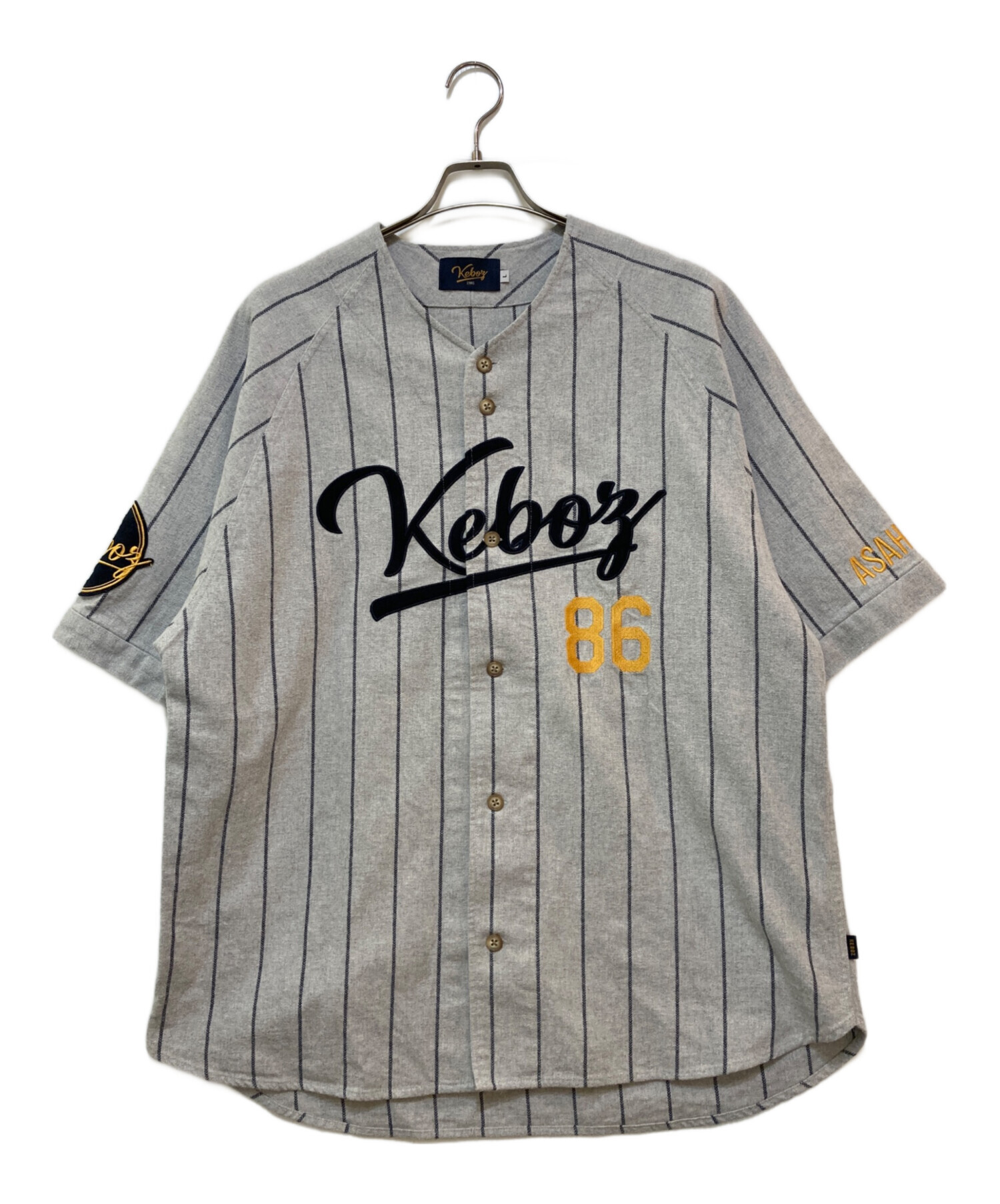 中古・古着通販】KEBOZ (ケボズ) ベースボールシャツ グレー サイズ:L