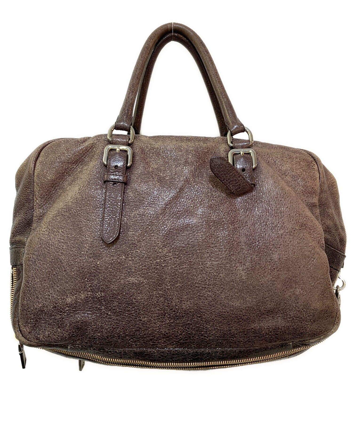 中古・古着通販】PRADA (プラダ) レザー スクエア ハンドバッグ BL0517  